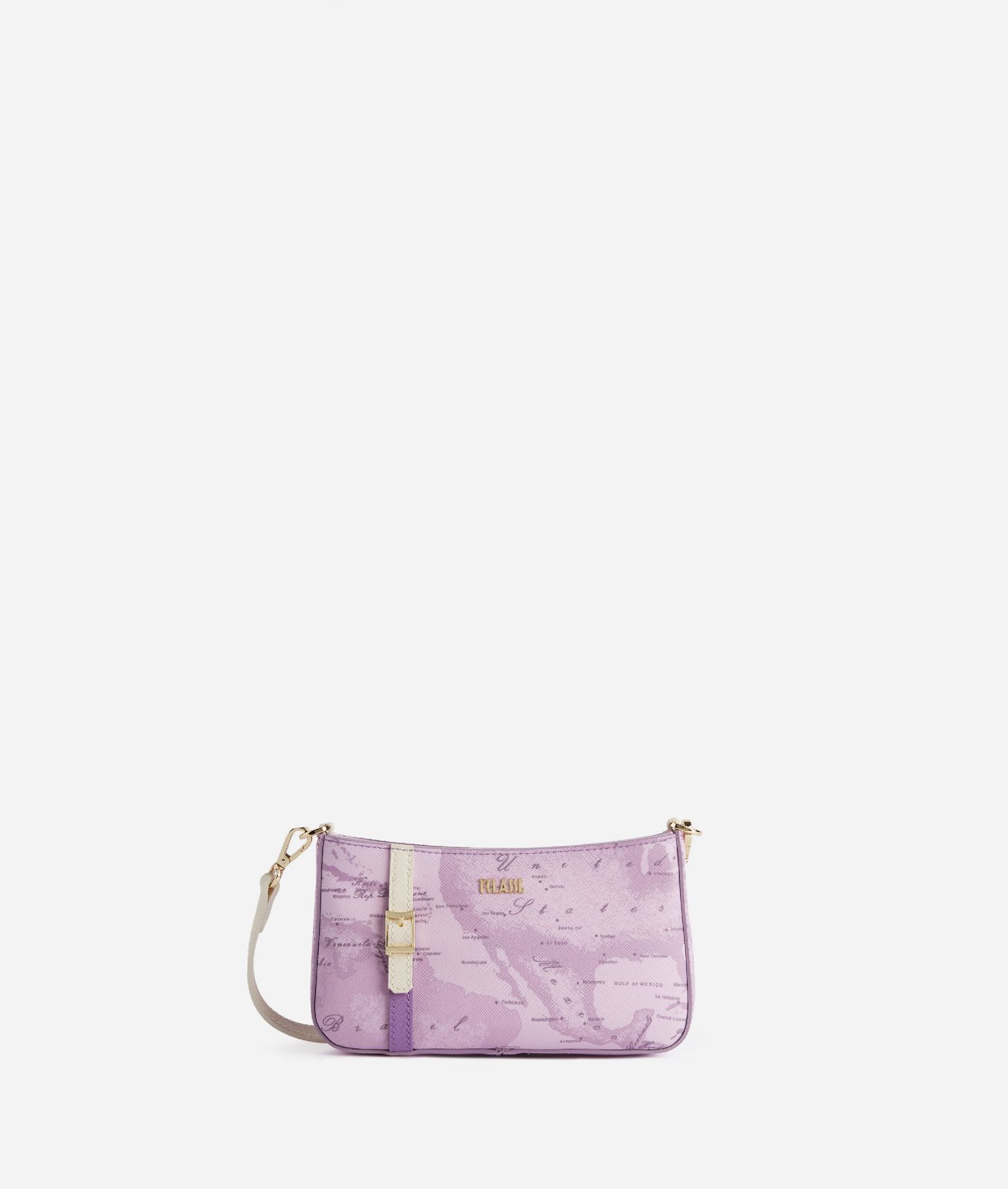 Geo Orchidea pouch with crossbody strap Mauve,front
