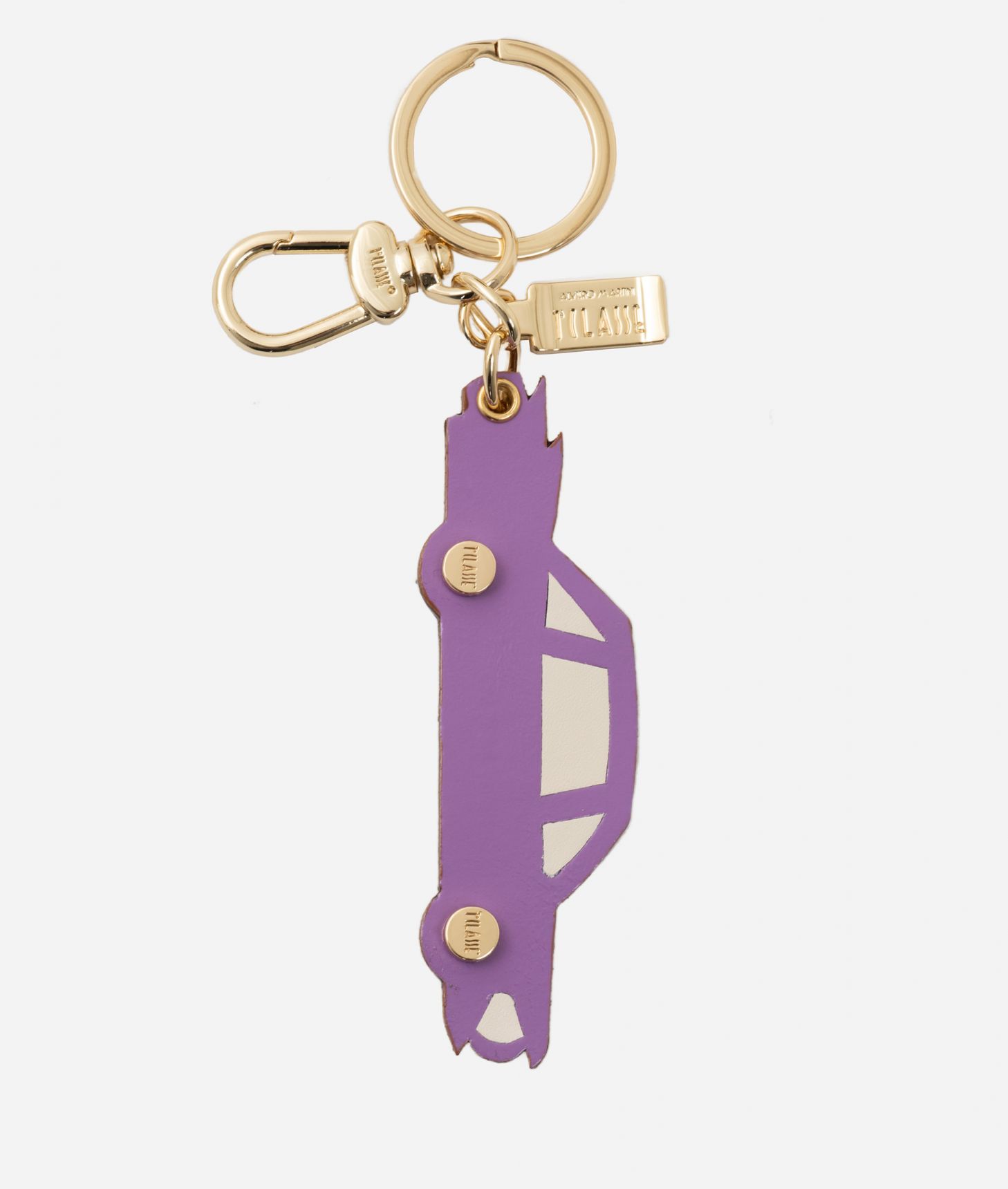 Cadillac leather keychain Mauve,front