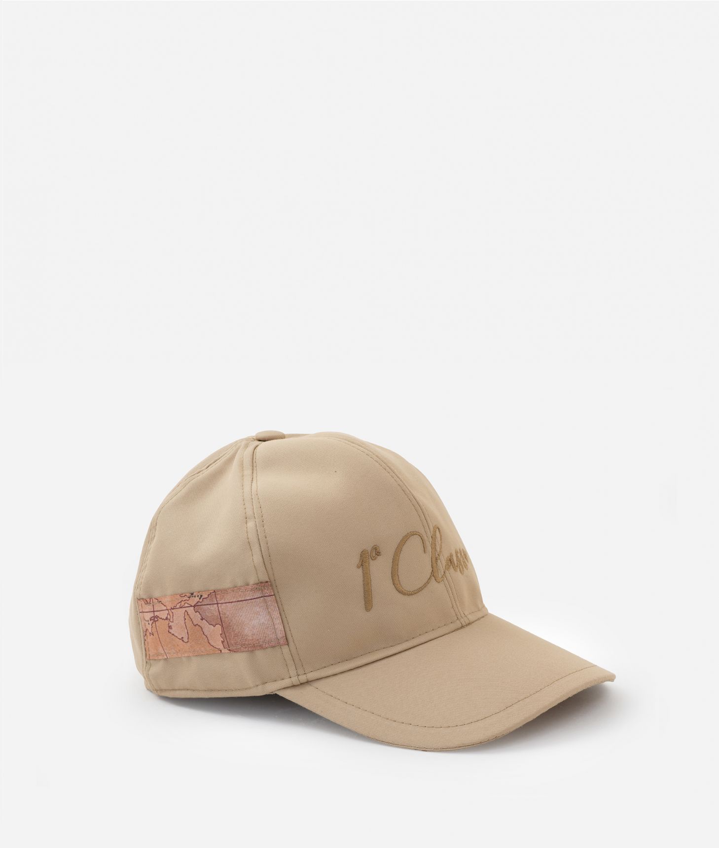 Cotton baseball hat with embroidered logo Sand,front