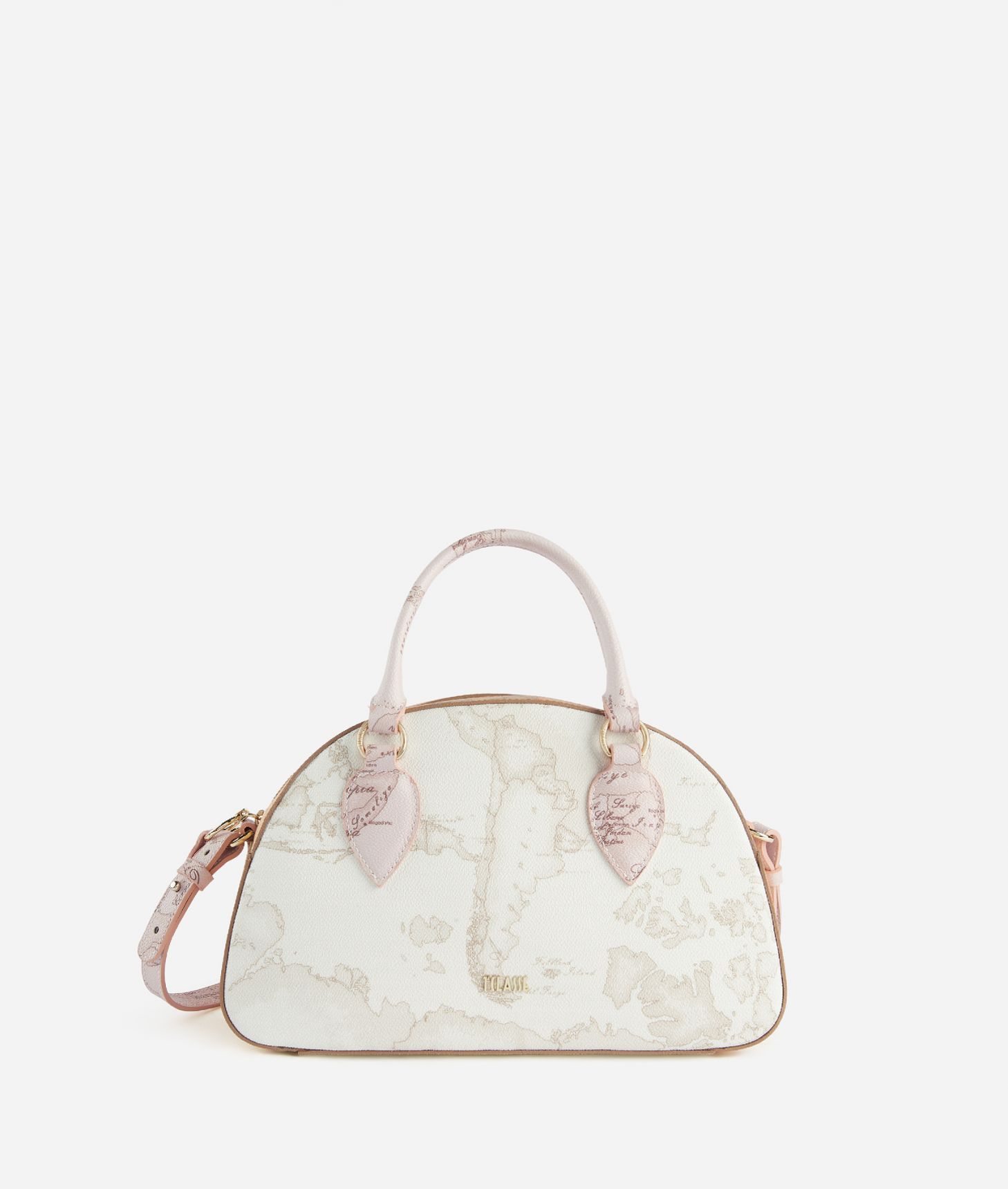 Geo Sunny Mix bowler bag with crossbody strap White,front