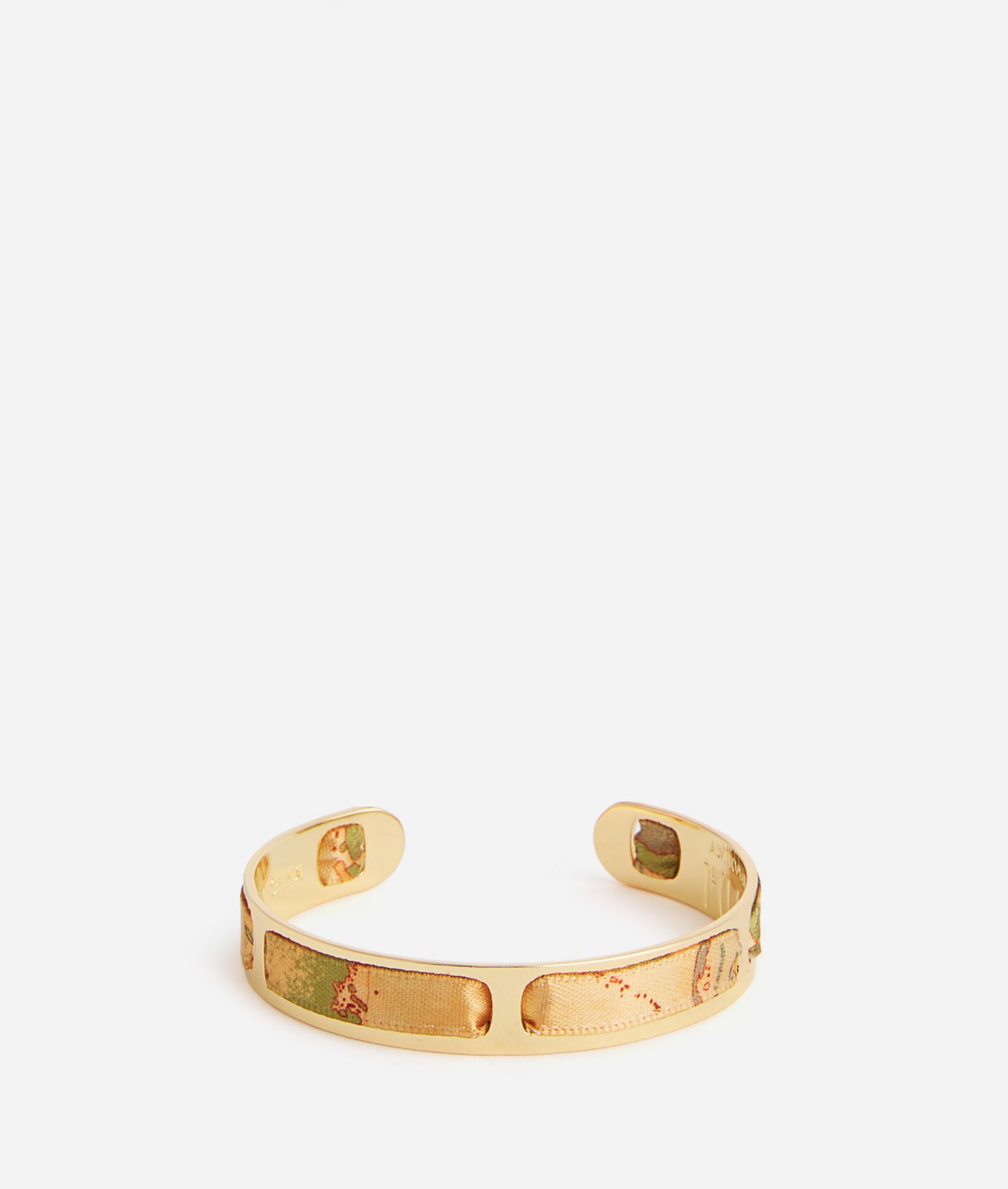 Bangle with Geo Classic print ribbon Pale Gold,front