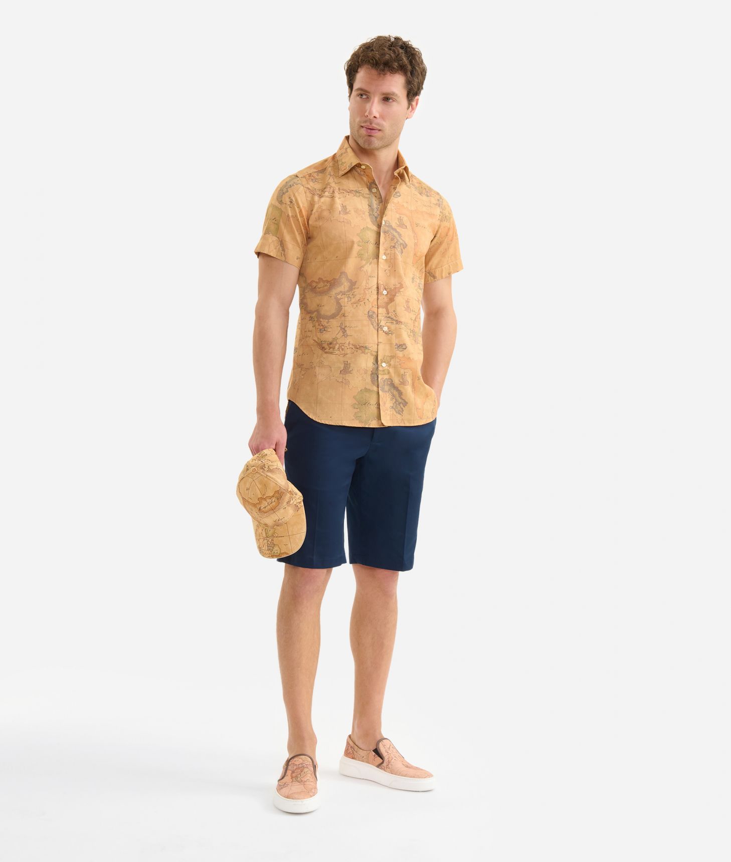 Short-sleeve slim fit shirt Geo Classic,front