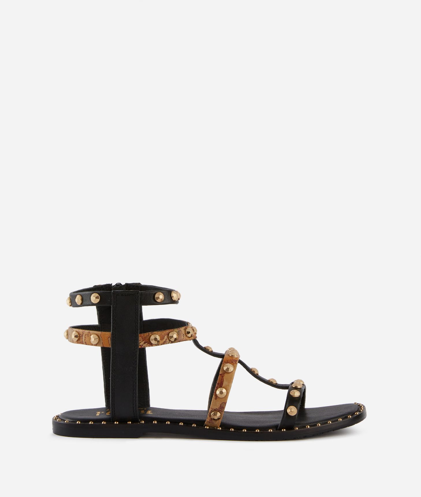 Napa leather sandals with studs Black,front