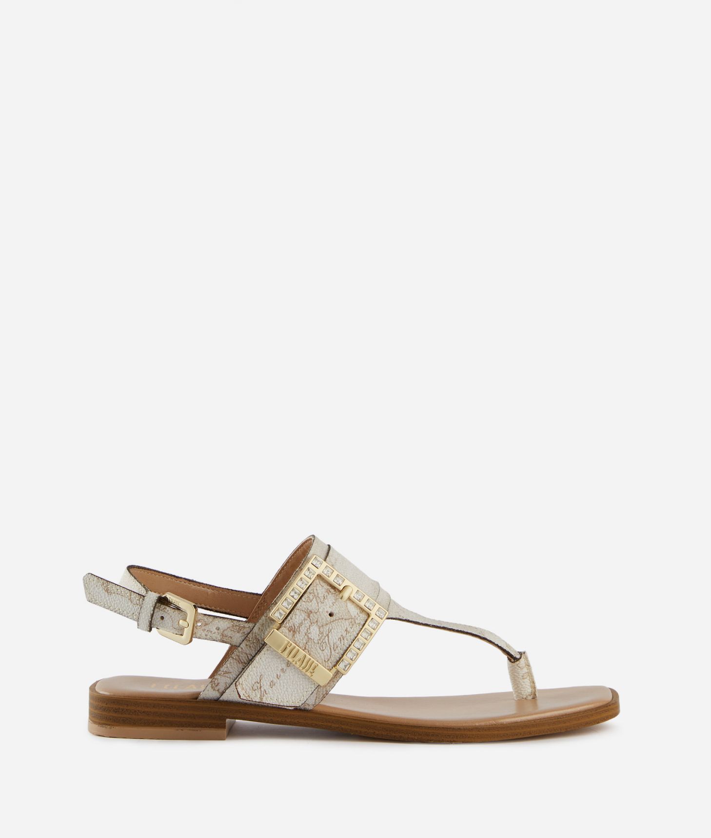 Thong sandals in Geo White fabric White,front
