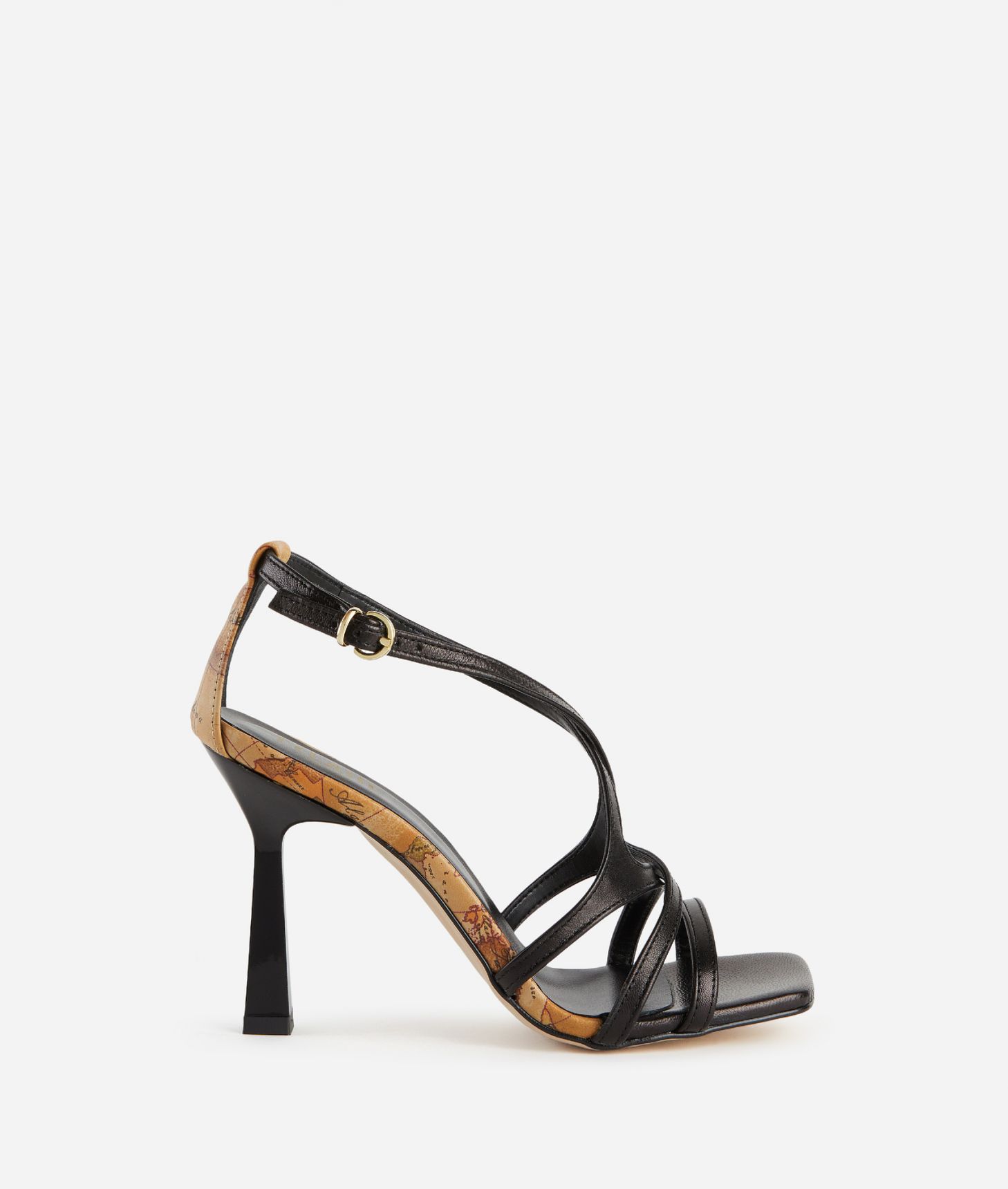 Smooth napa leather high-heel sandals Black,front