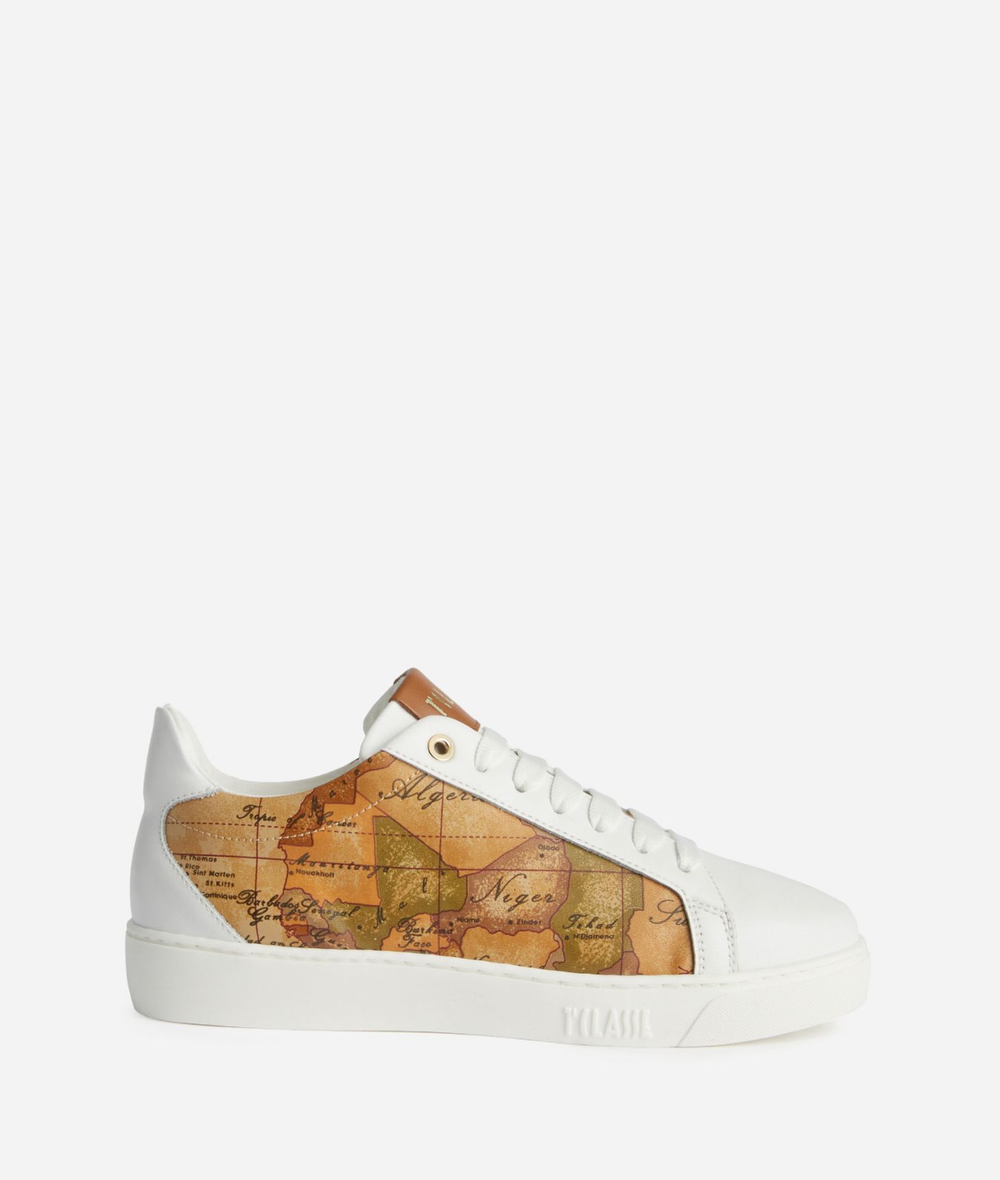 Smooth leather sneakers with Geo Classic sides White,front