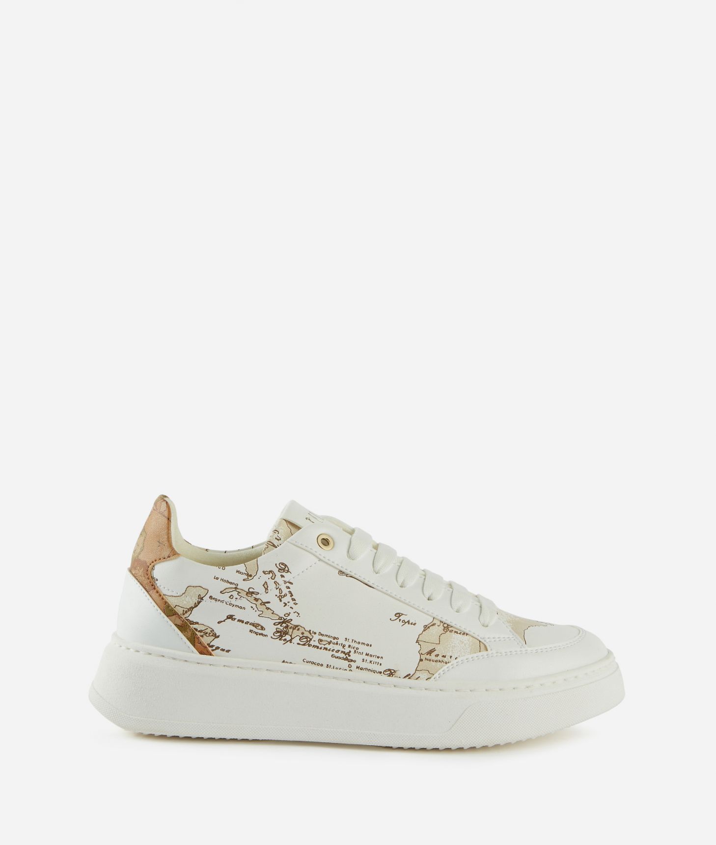 Sneakers in eco nappa con lettering 1ᴬ Classe Bianche,front