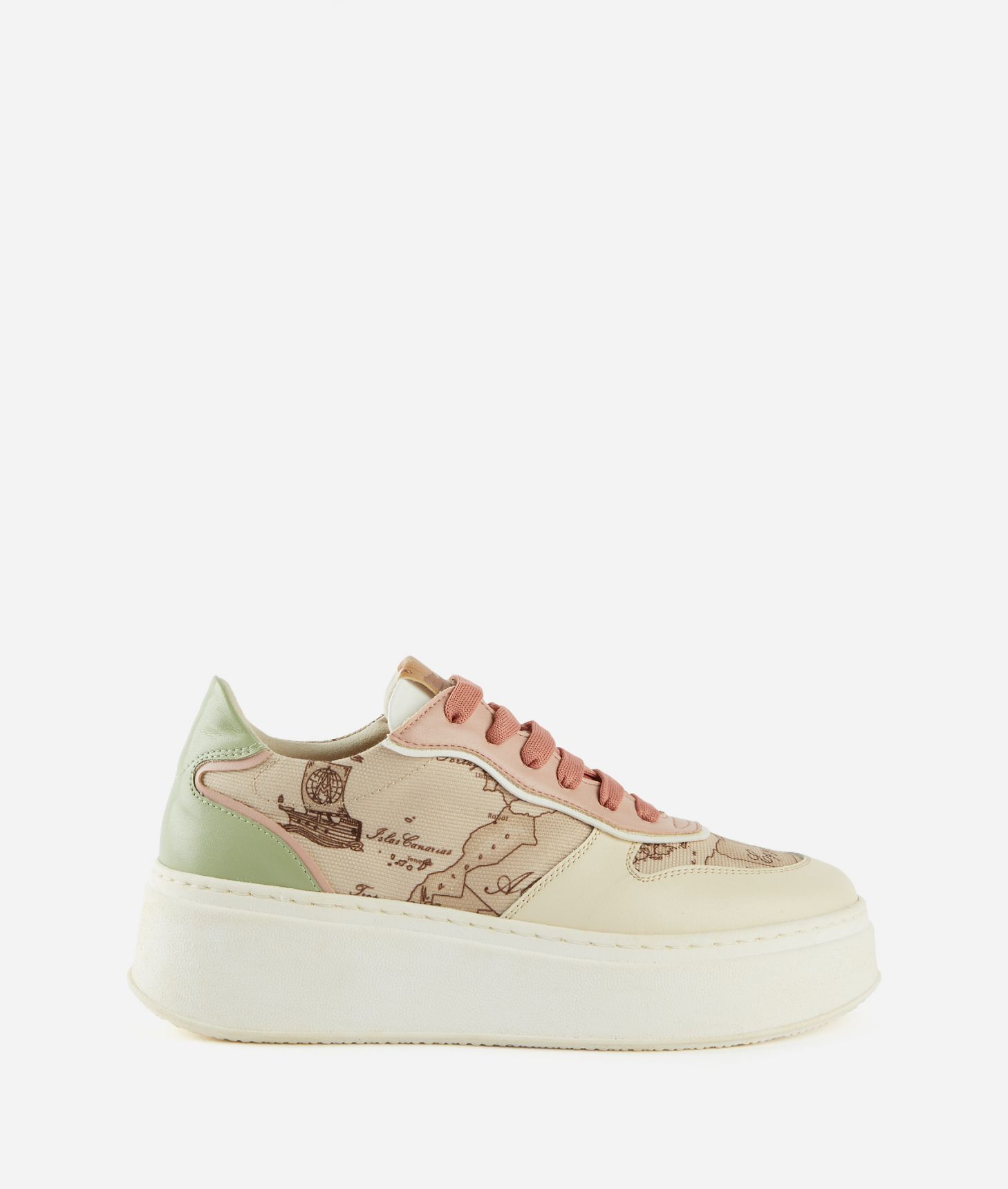 Canvas sneakers with Geo Safari print Pastel Beige,front