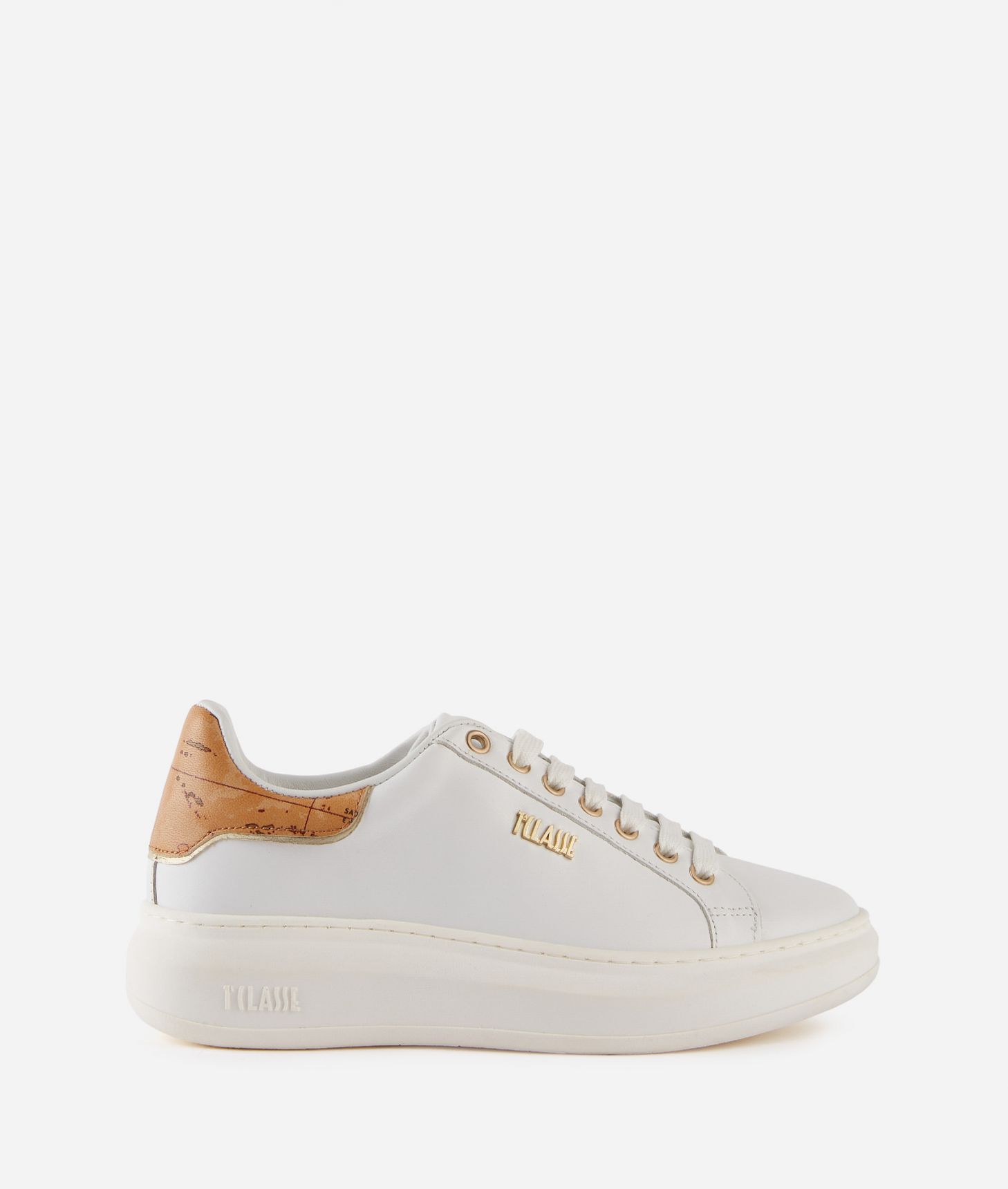Smooth leather sneakers with Geo Classic napa leather details White,front