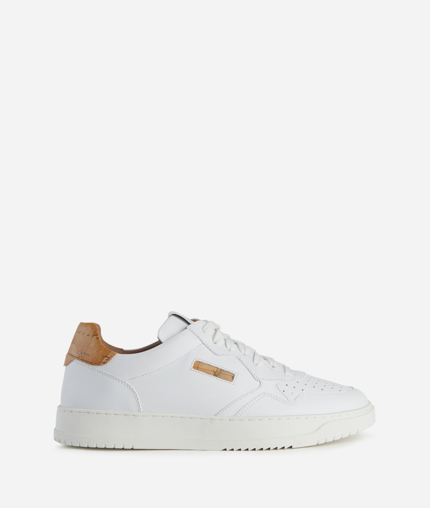 Smooth leather sneakers with Geo Classic detail White,front
