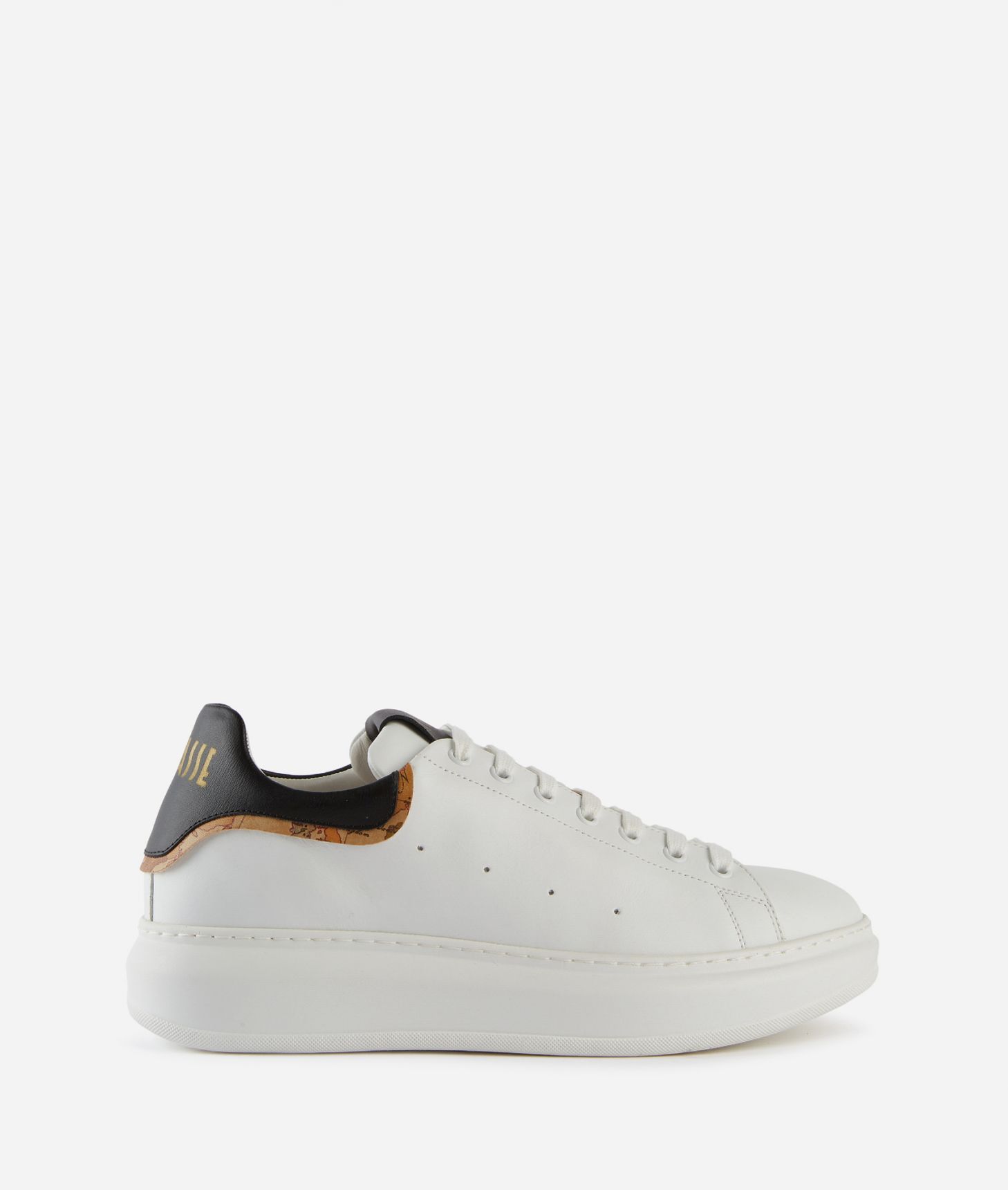 Smooth leather sneakers with golden logo White,front