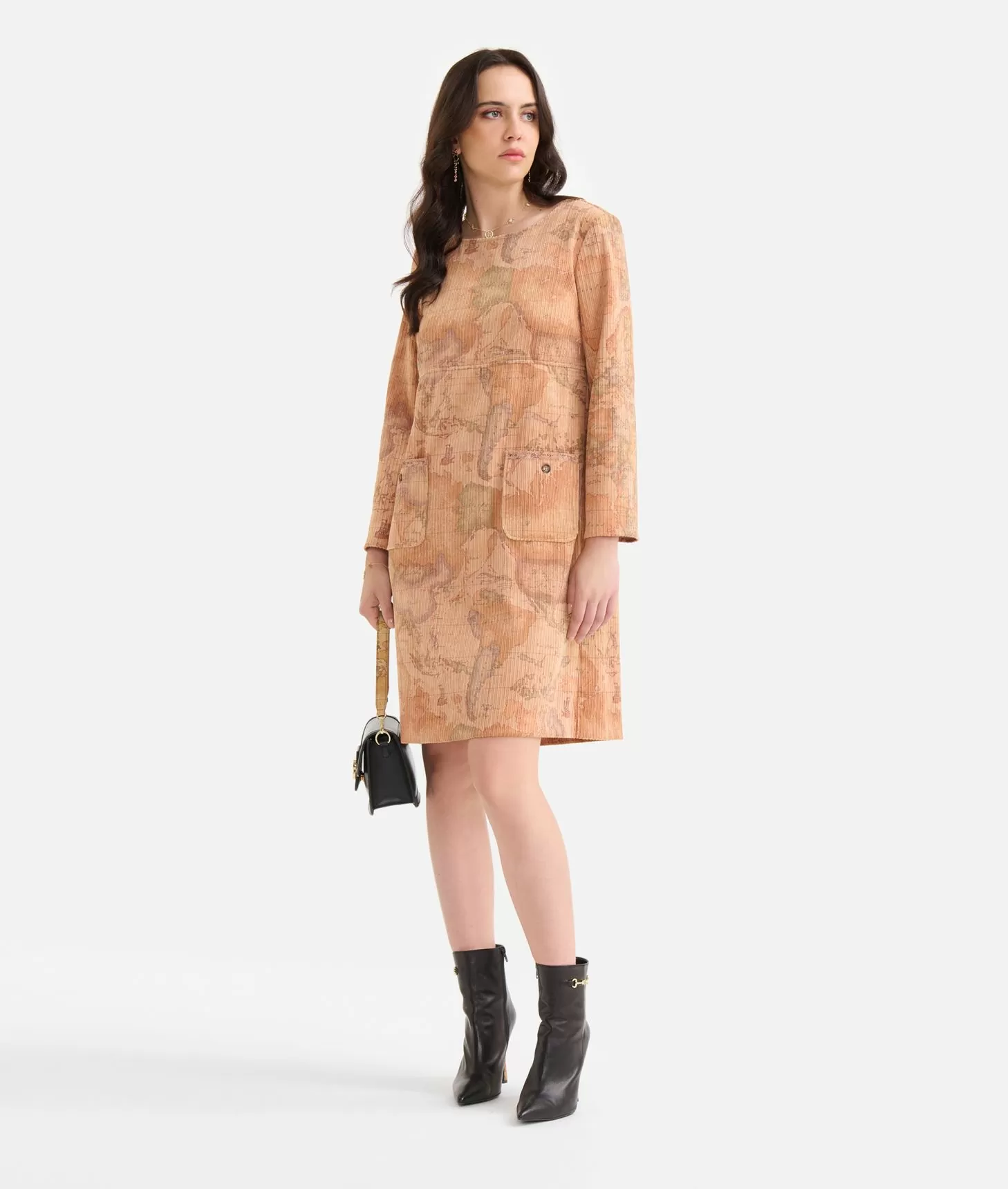 ALVIERO MARTINI PRIMA CLASSE - Corduroy shift dress Geo Classic