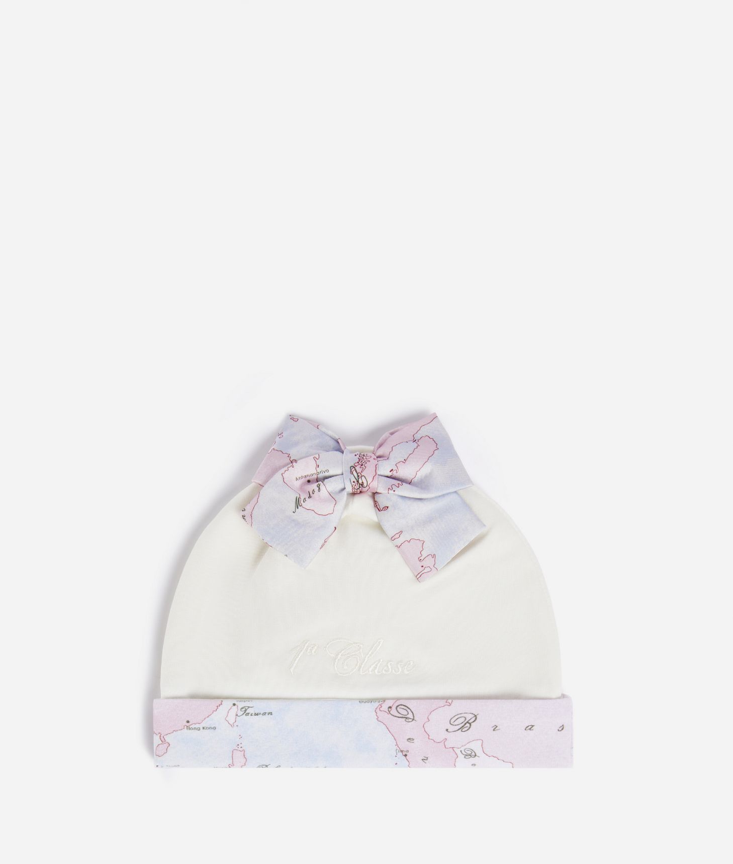 Geo Lady cotton cap with bow Pink,front
