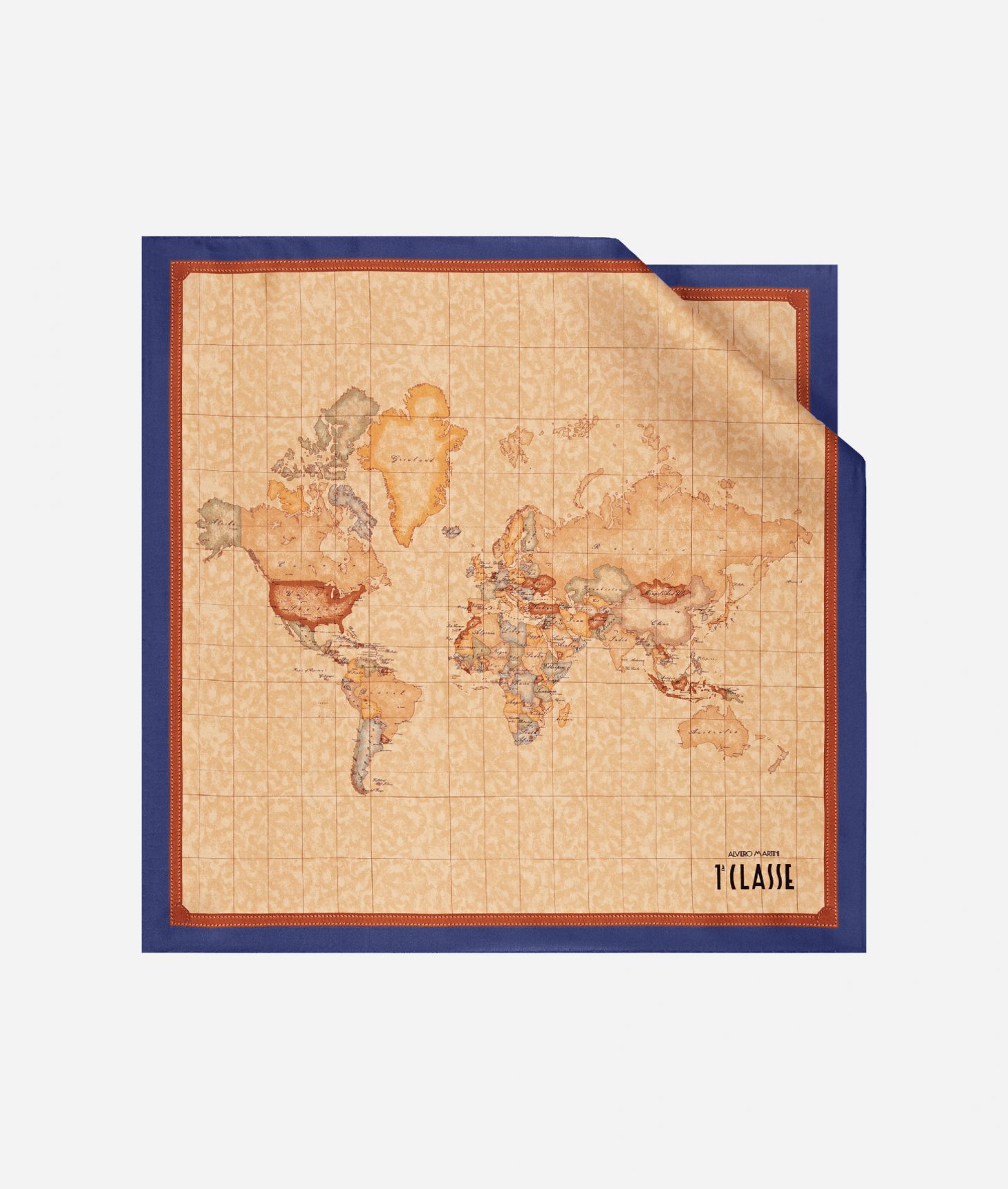 Geo Classic foulard 50x50 Navy Blue,front