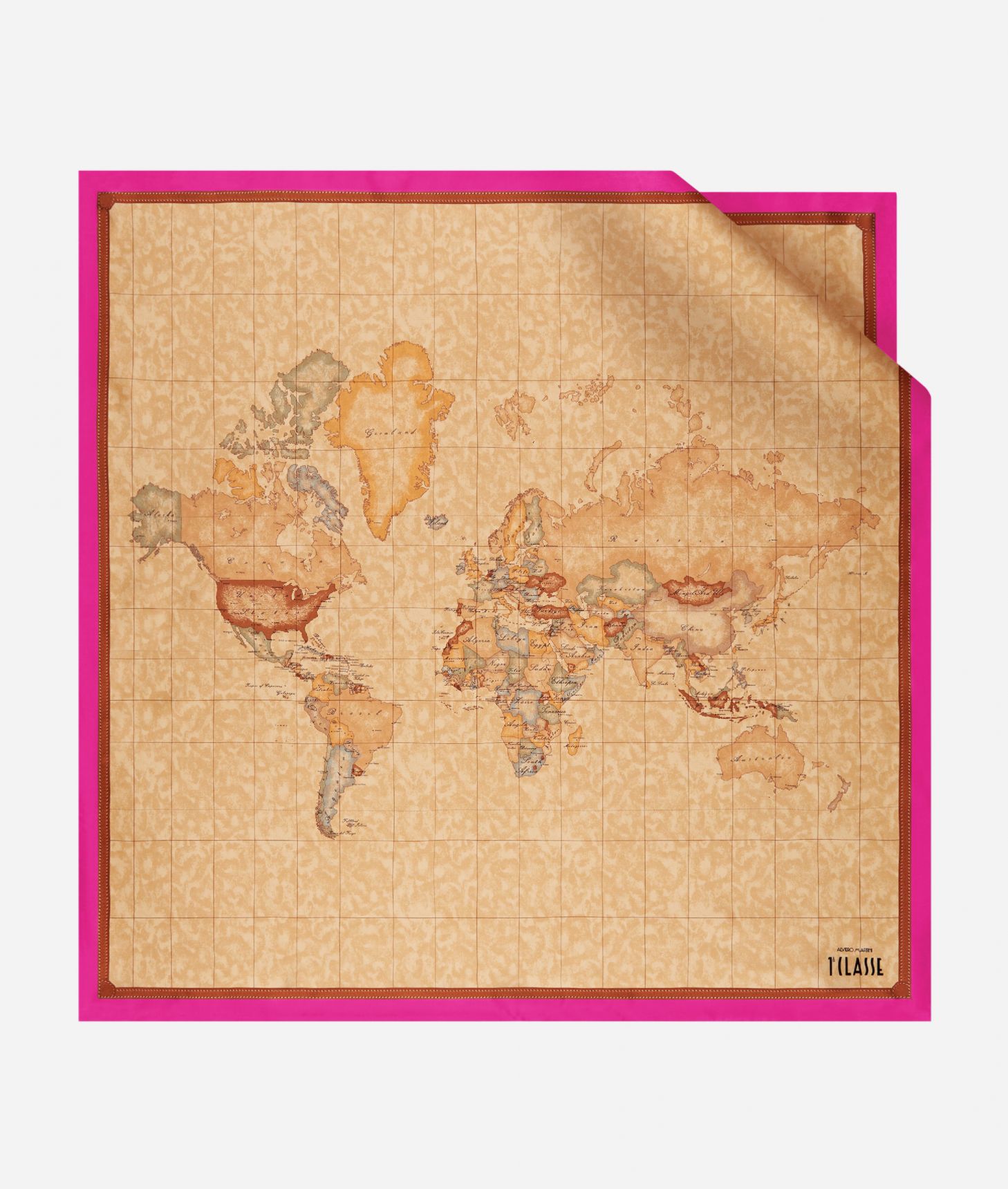 Geo Classic foulard 90x90 Magenta,front