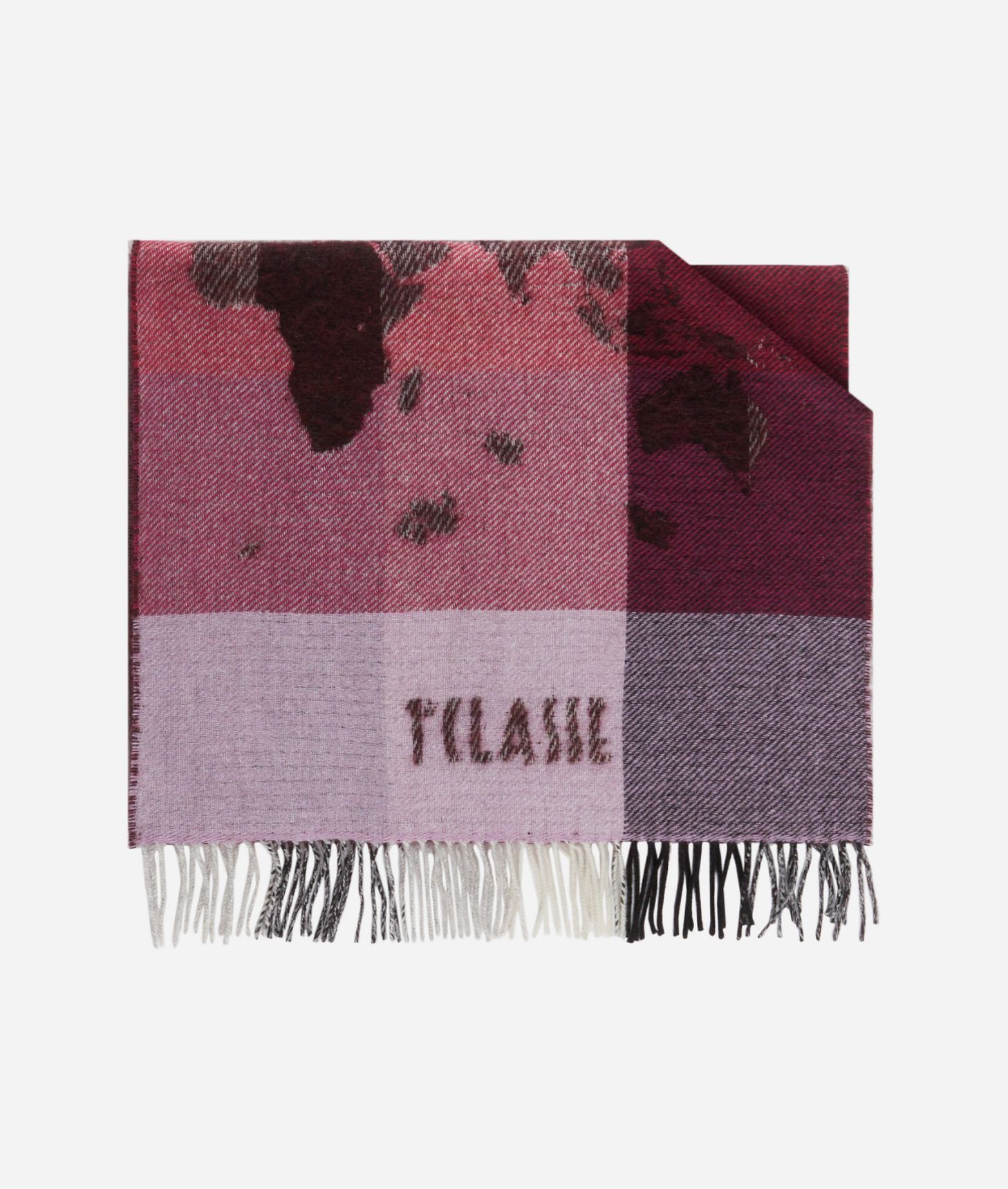 Geo Full wool blend stole 50x180 Boreal Pink,front