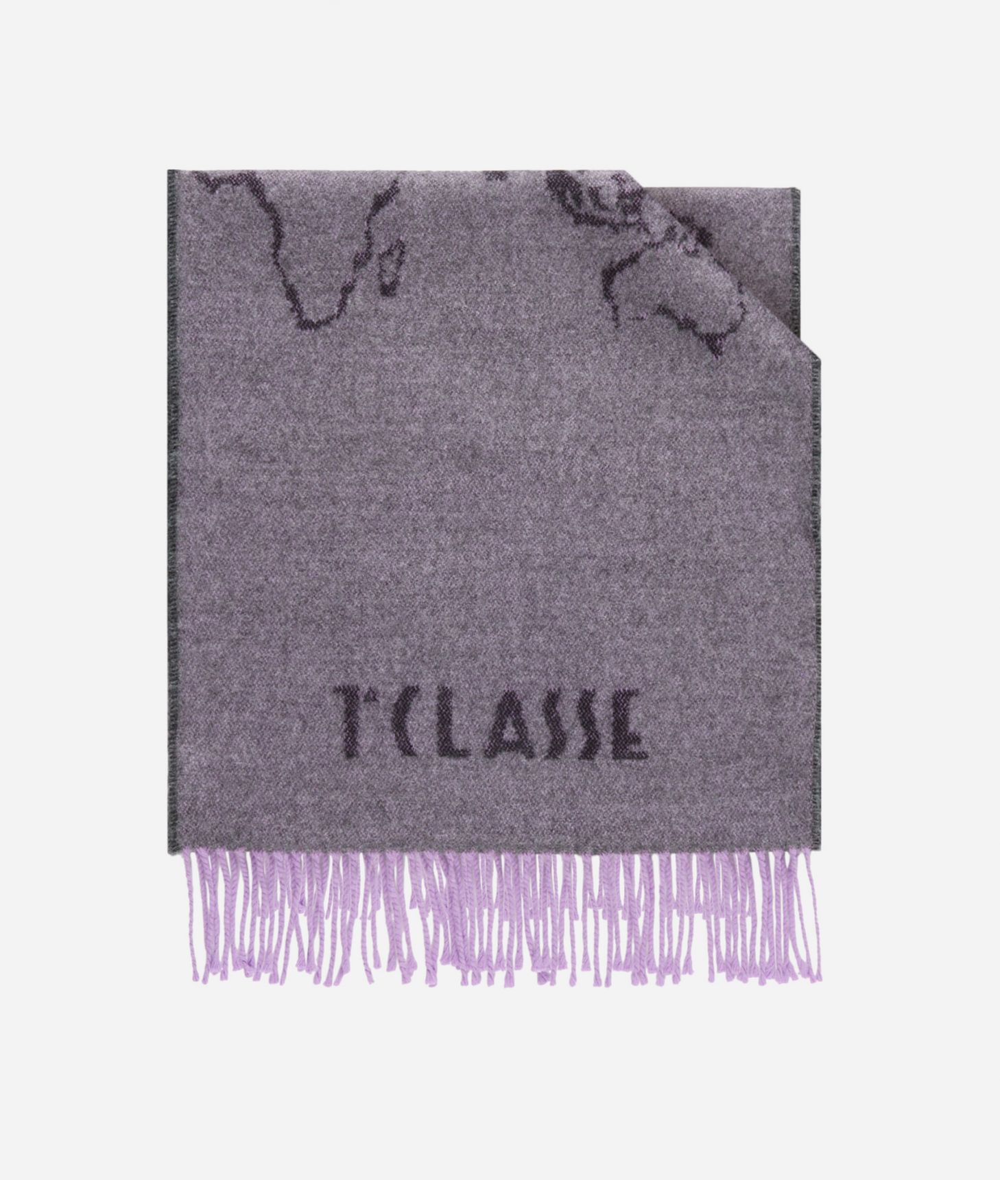 Geo Filetto scarf 40x180 Petunia Violet,front