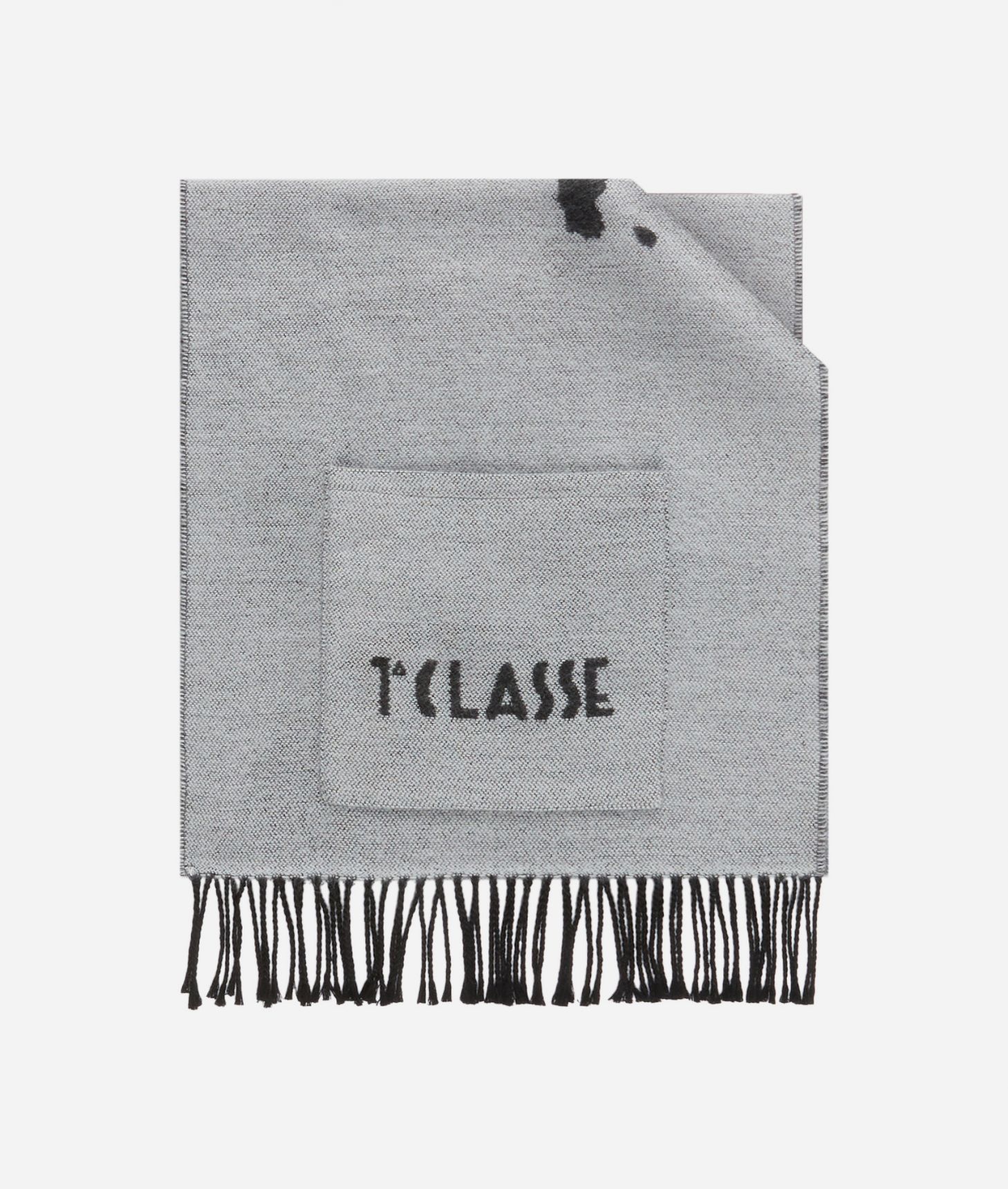 Geo Full scarf with pockets and 1C buckle Light Grey,front