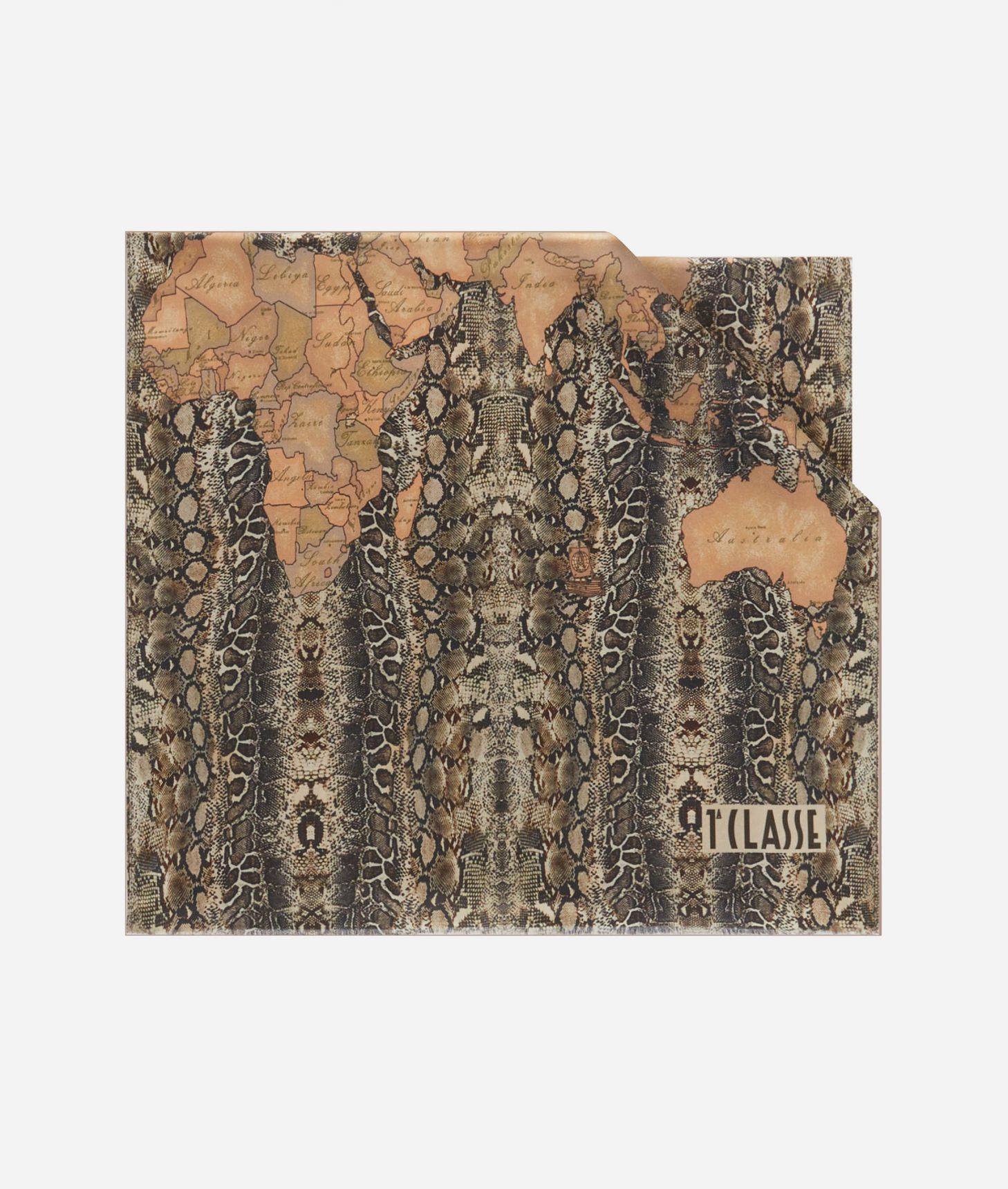 Geo Python scarf 48x180 Black,front
