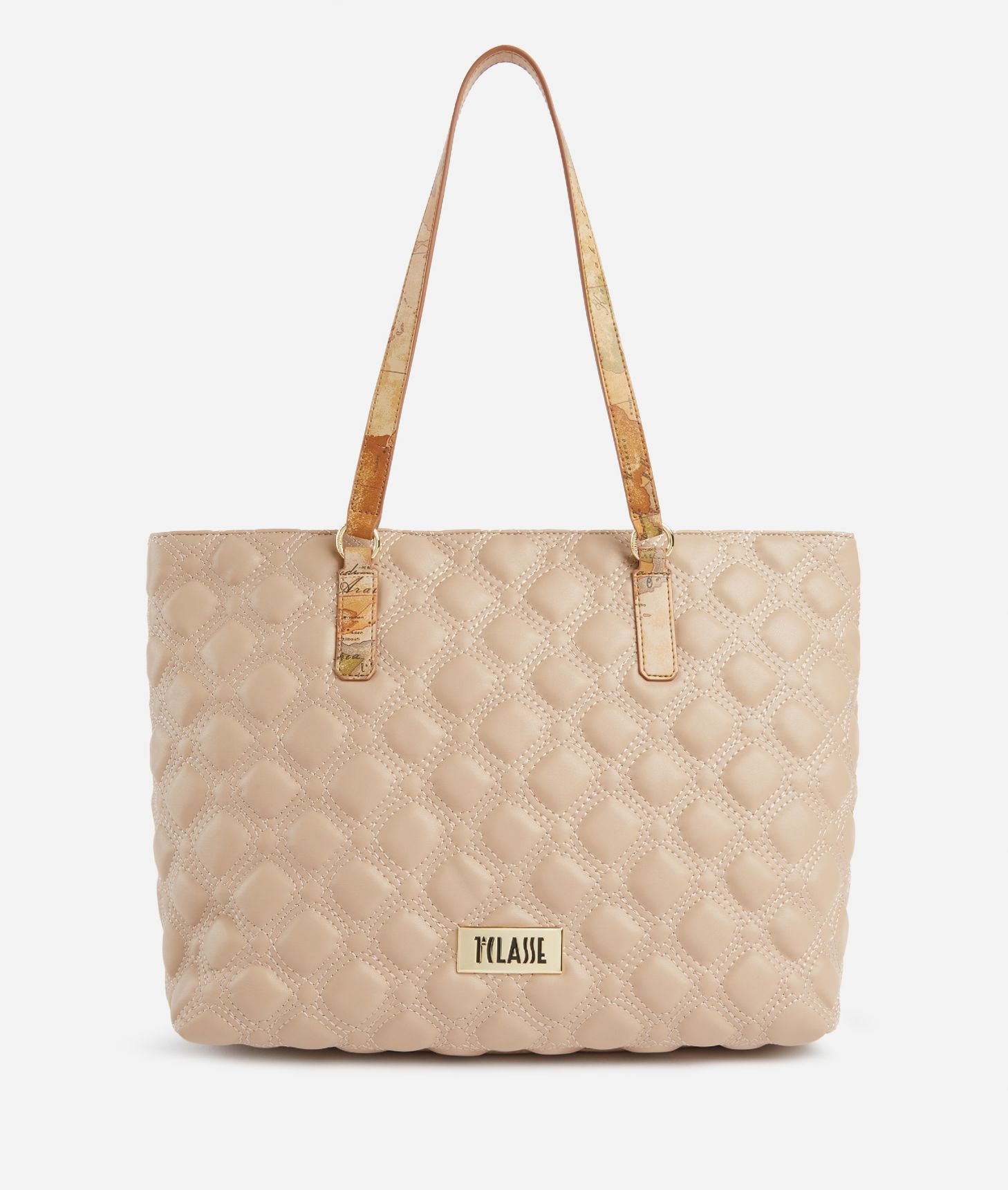 1C Matelassé shopper bag Light Taupe,front
