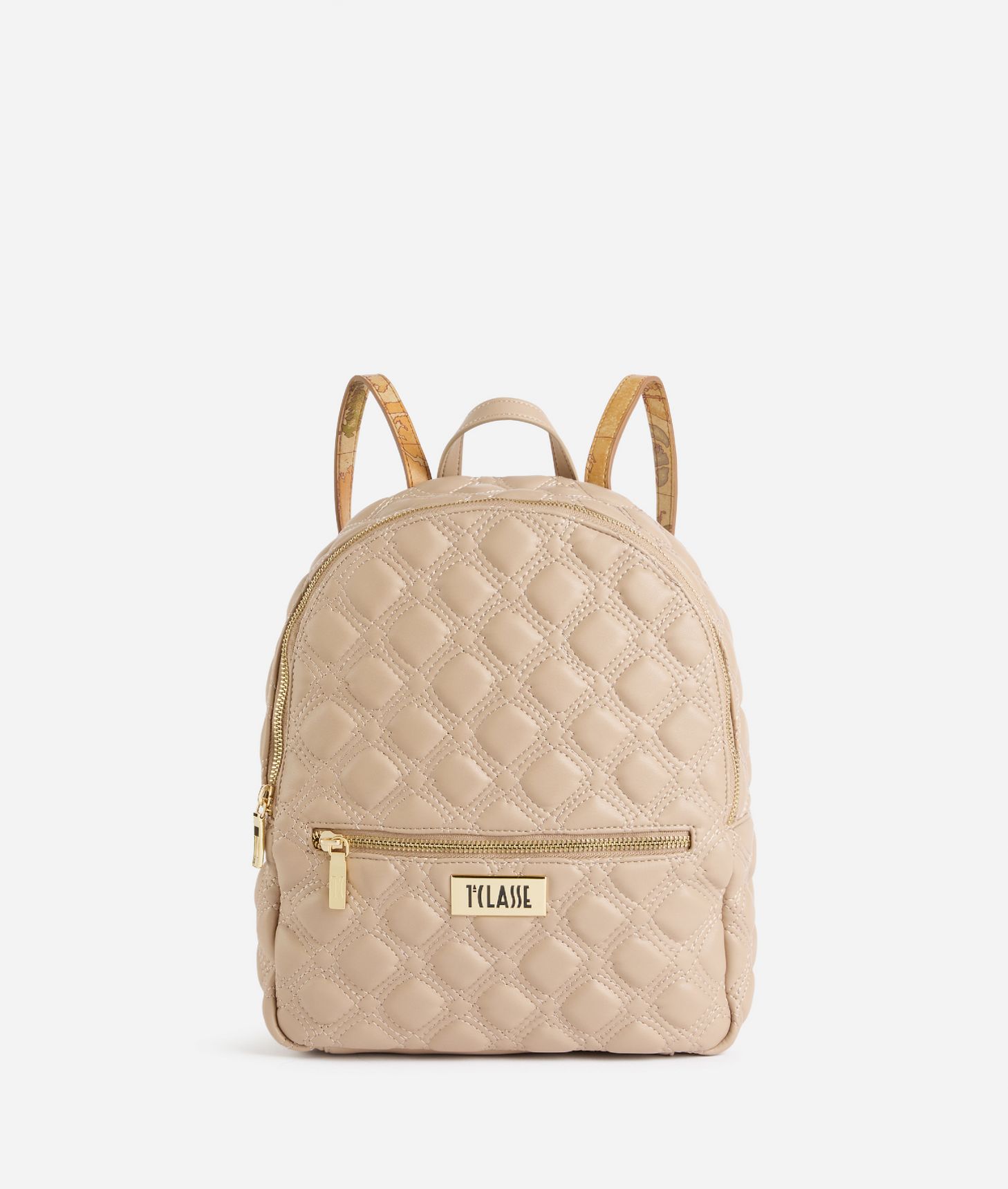 1C Matelassé backpack Light Taupe,front