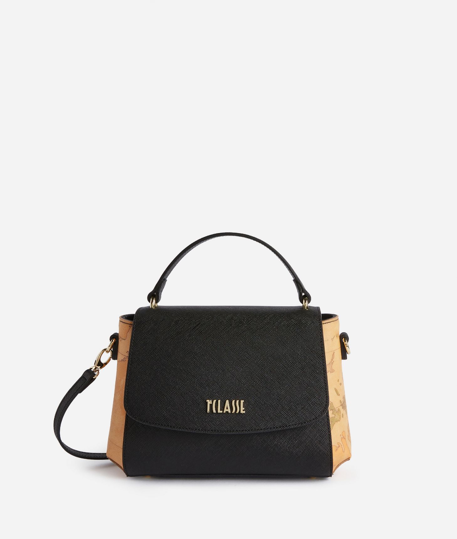 Digital City flap crossbody bag Black,front