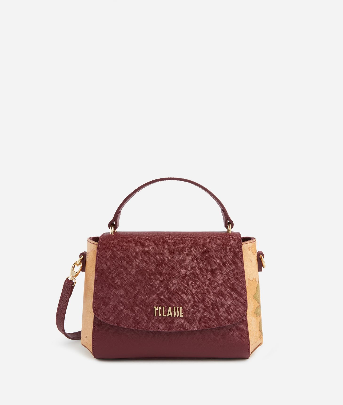 Digital City flap crossbody bag Burgundy,front