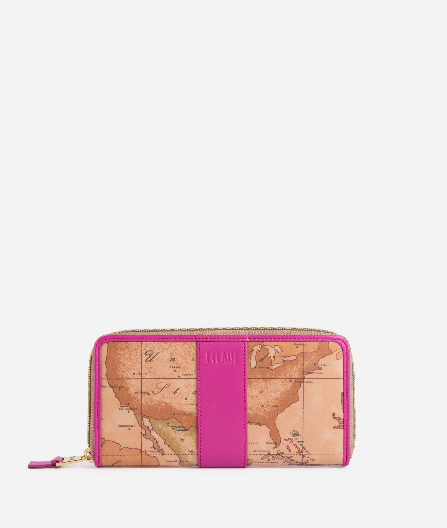 Social Soft zip-around wallet Magenta,front