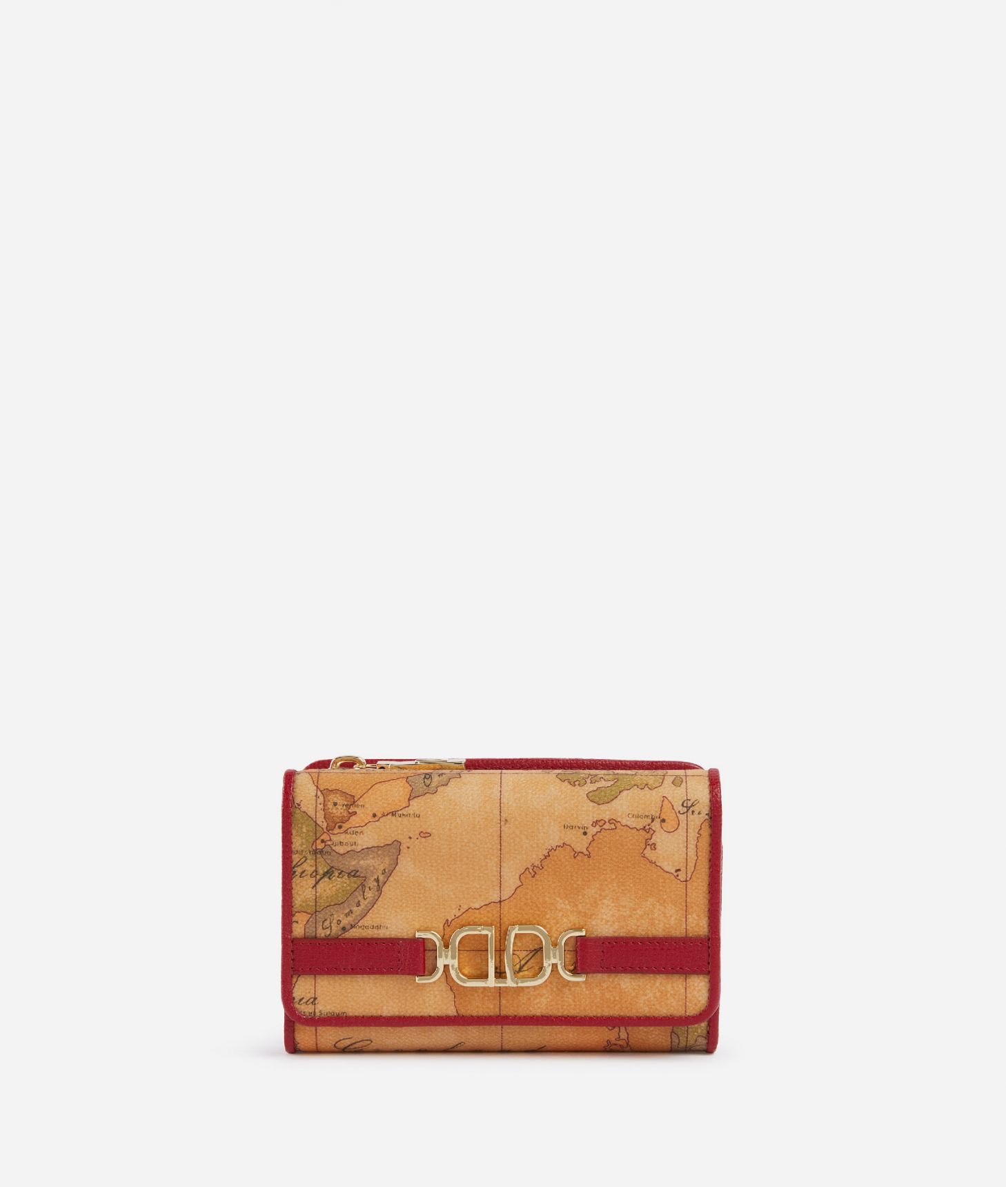 3D Geo medium bifold wallet Raspberry,front