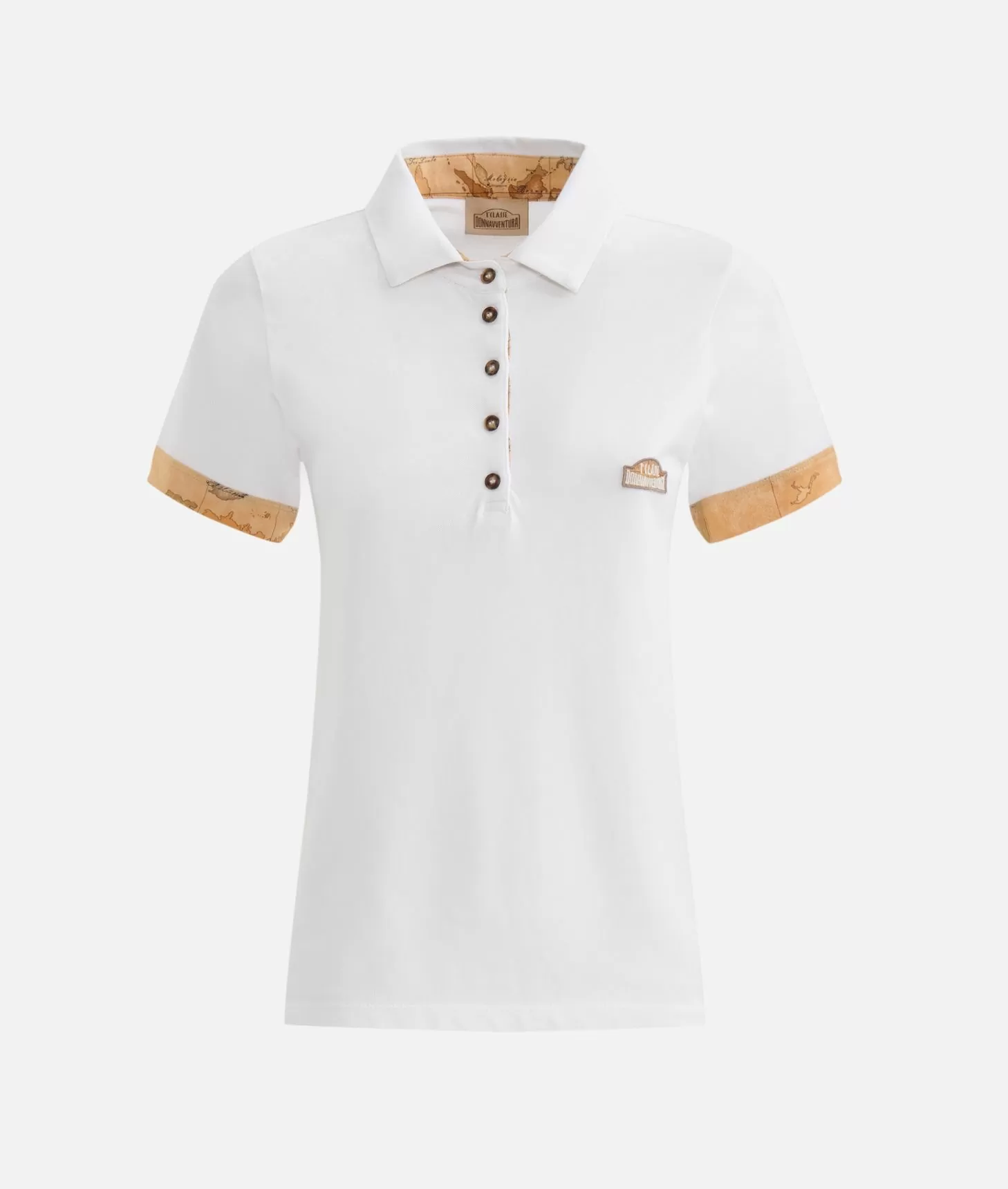 ALVIERO MARTINI PRIMA CLASSE Pique jersey Donnavventura polo shirt Chalk White