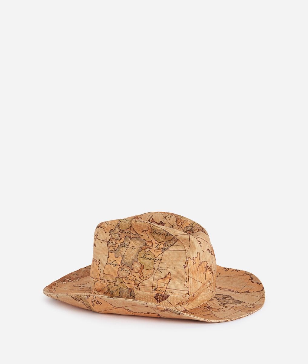 Canvas cowboy hat with Geo Classic print ,front