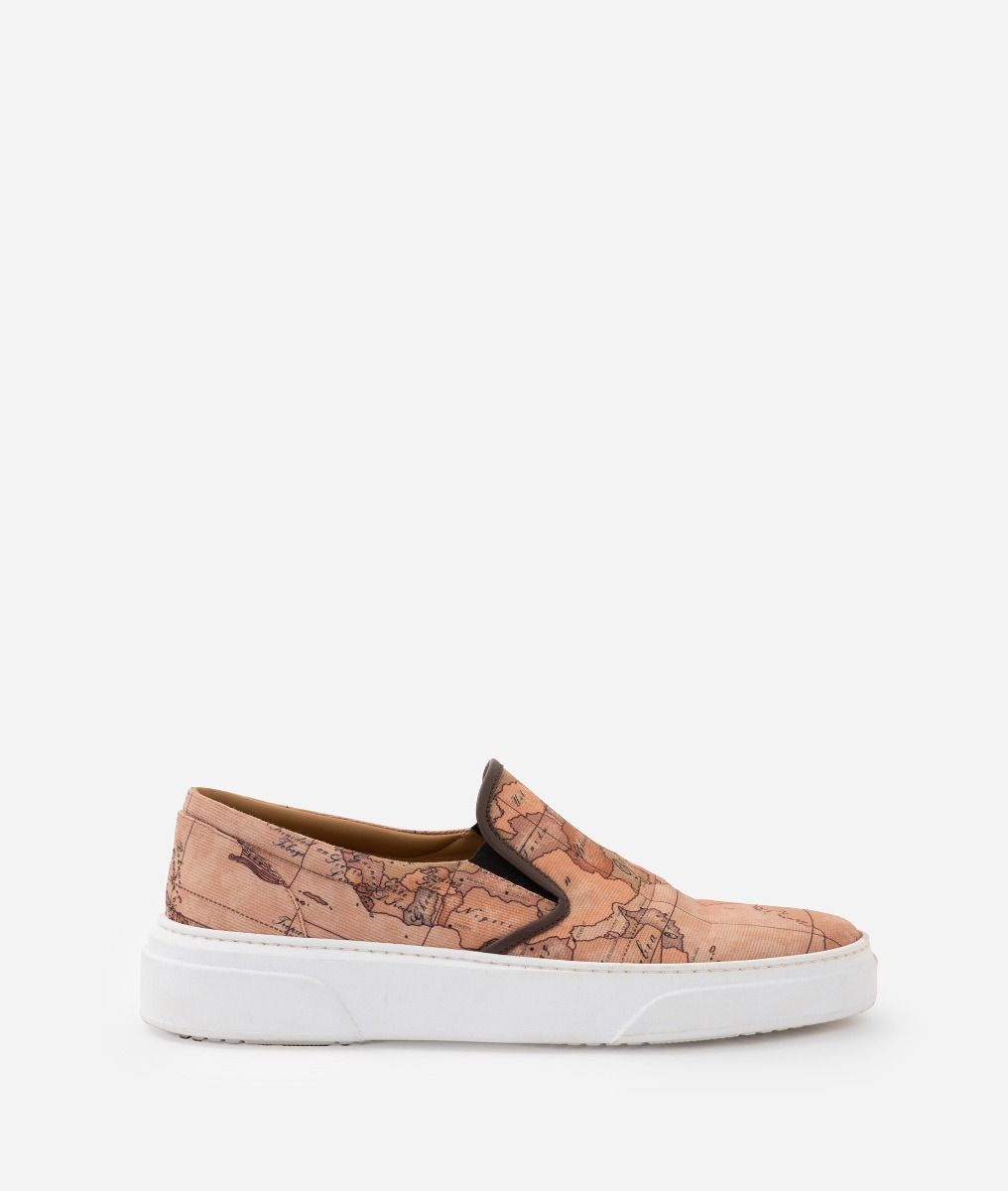 Sneaker slip-on in canvas stampa Geo Classic,front