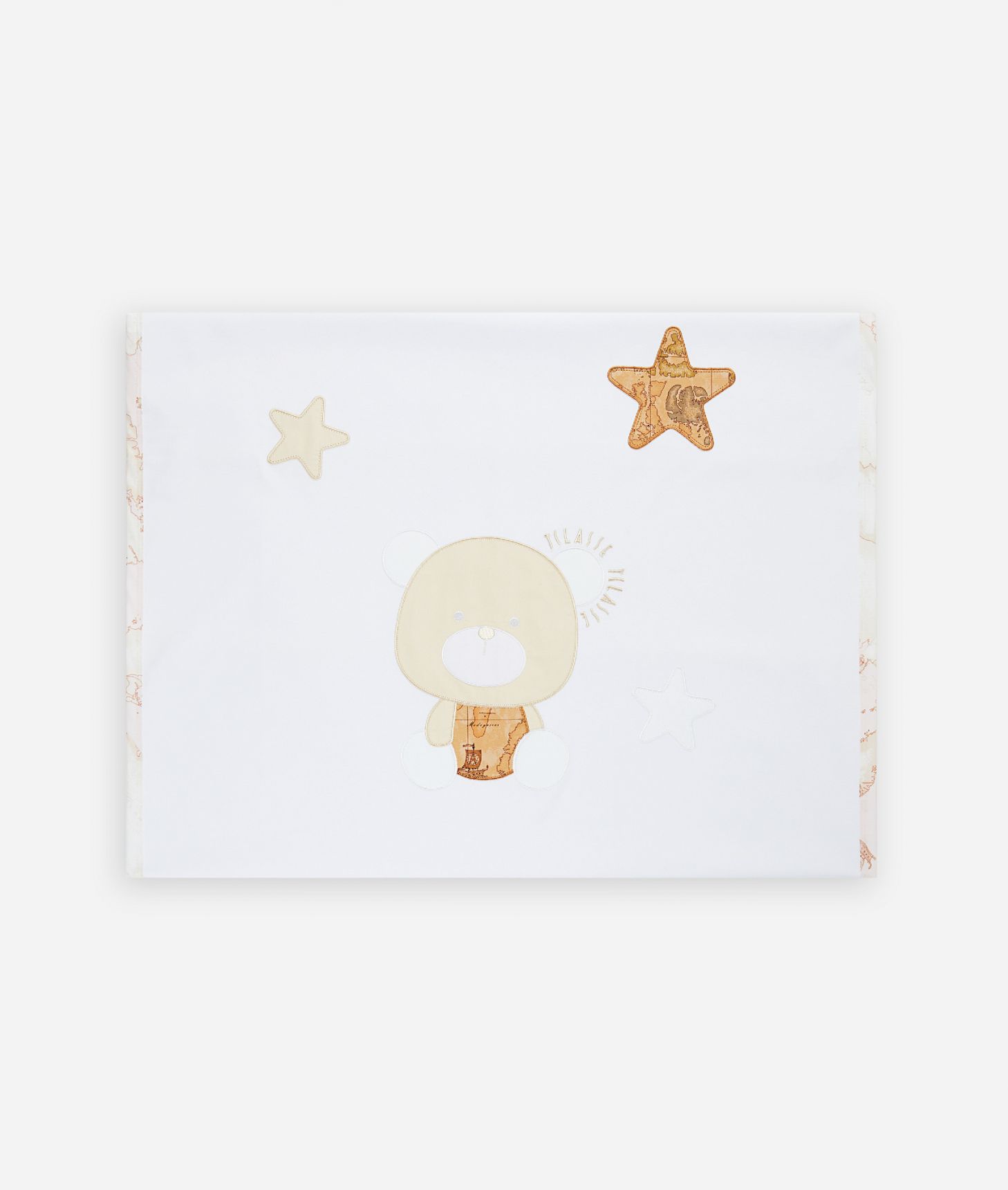 Geo Dream teddy bear and stars blanket Pink,front