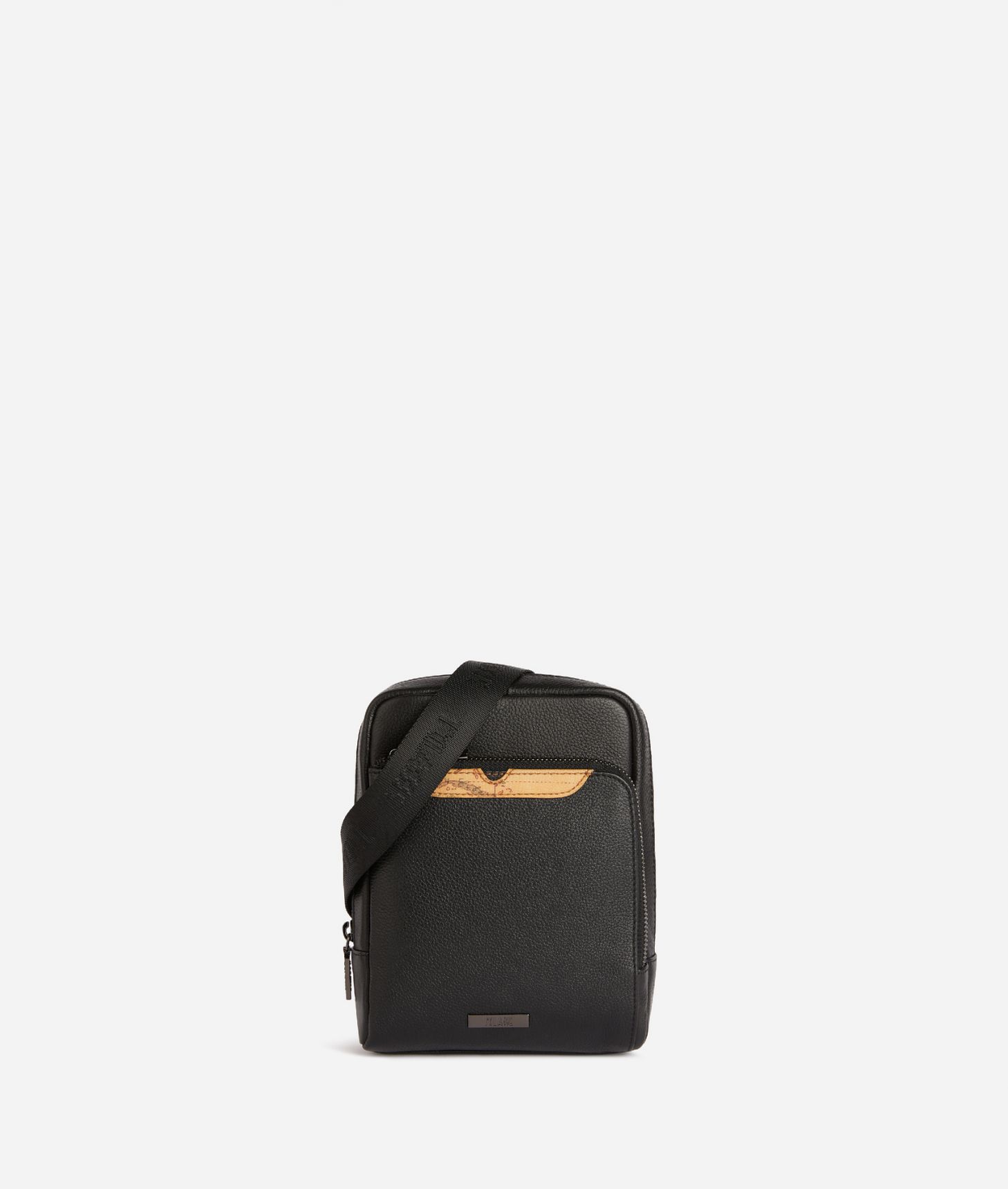 Trip Leather small crossbody bag Black,front