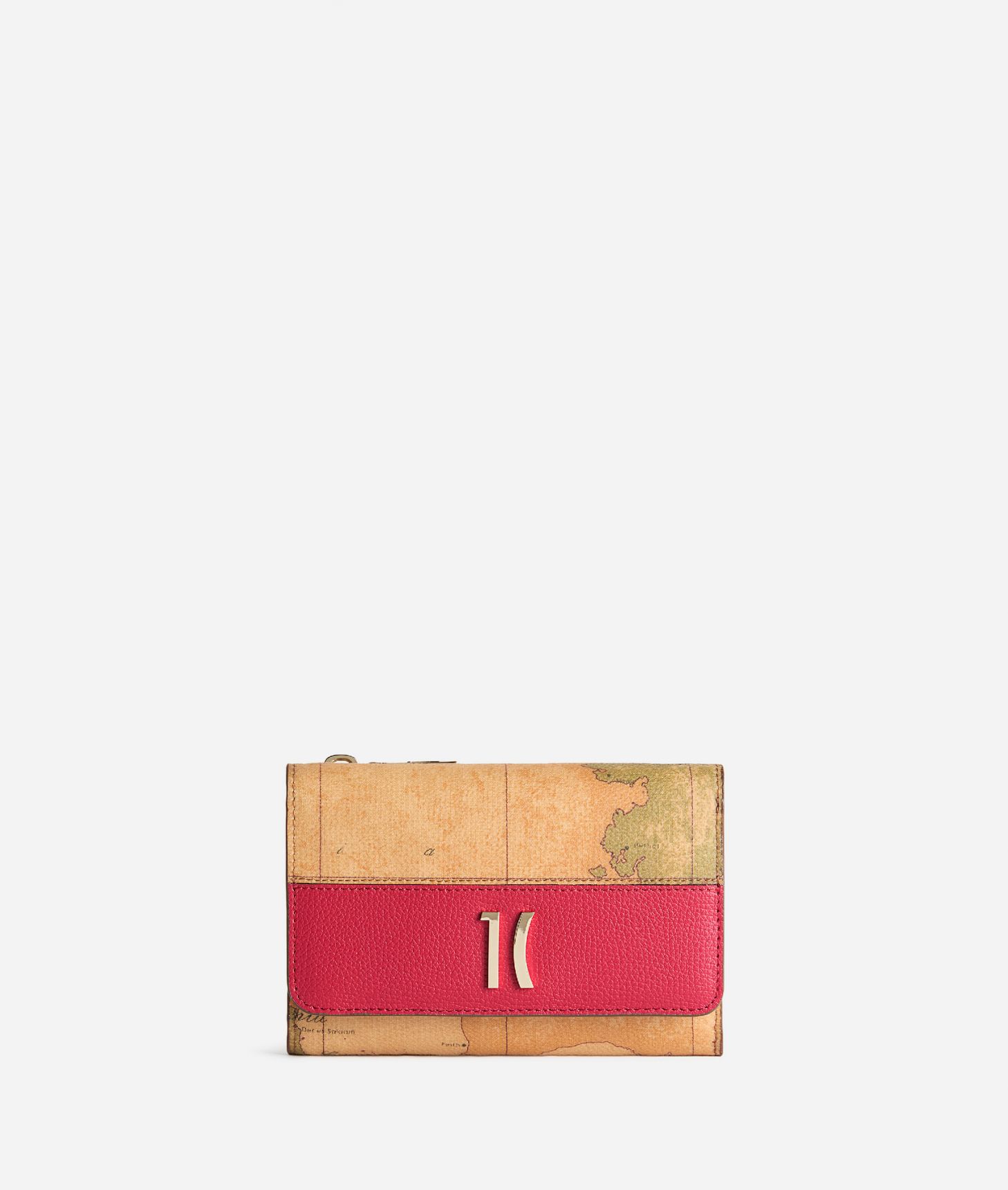 Heritage Geo medium bifold wallet Hibiscus,front