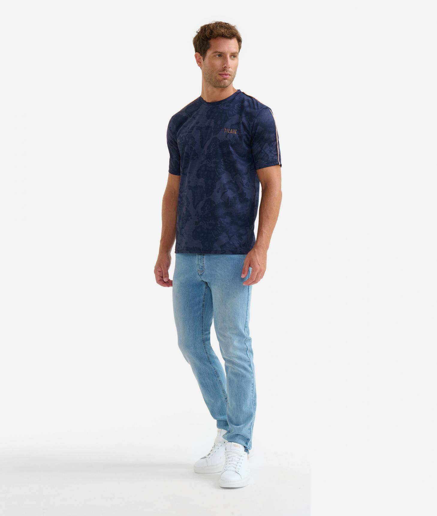 Jersey t-shirt Geo Color Blue,front