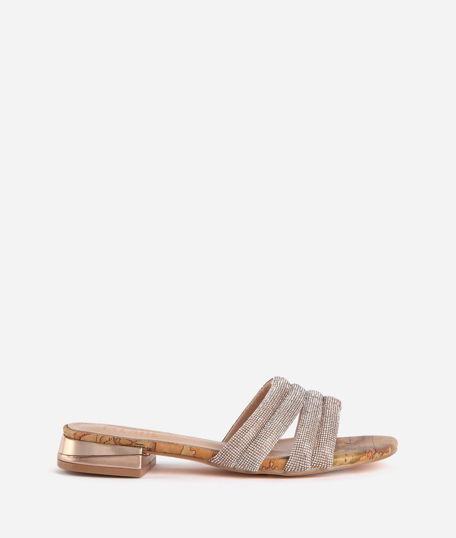 Sandali in tessuto strass Naturali,front