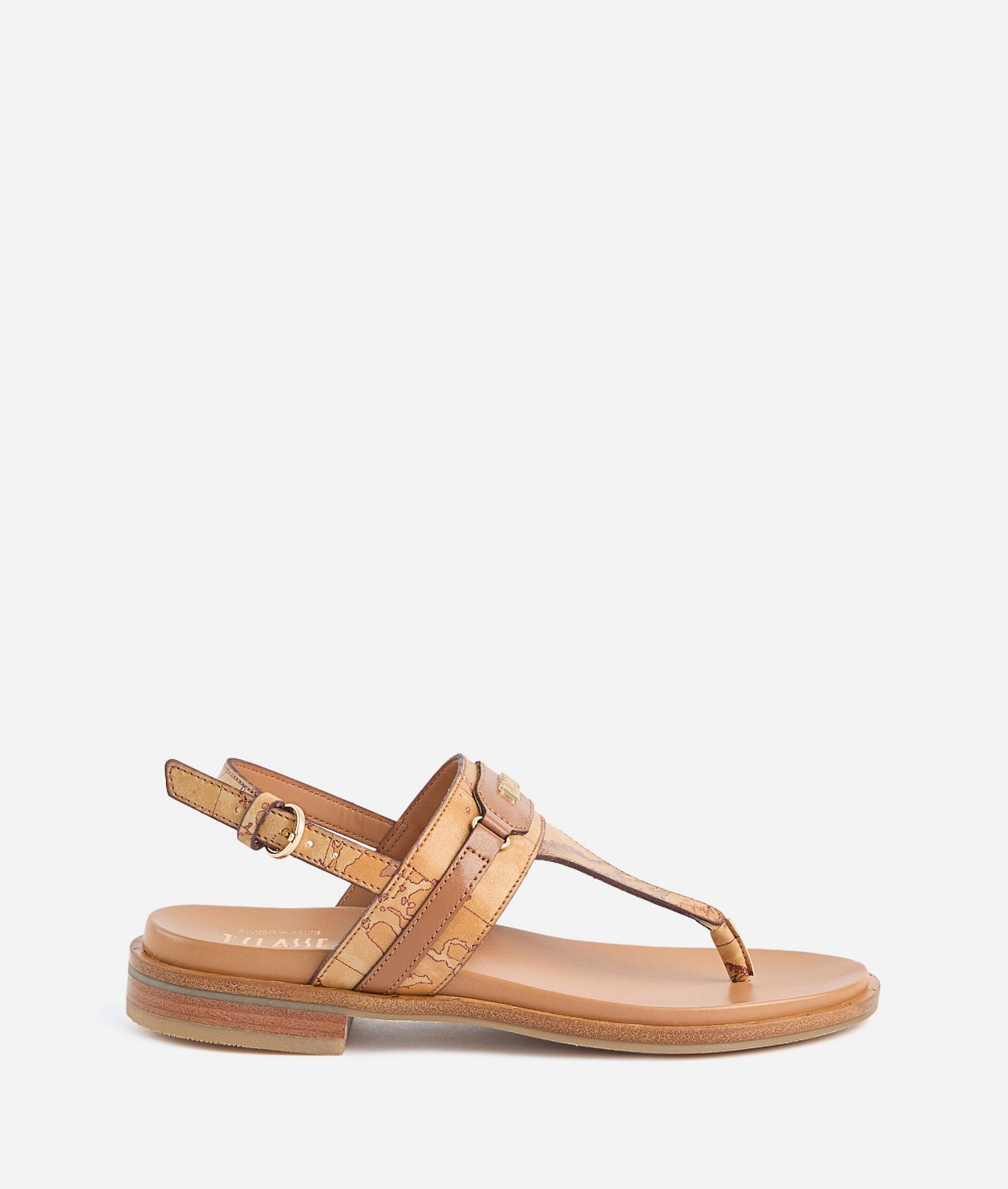 Infradito in eco nappa Geo Classic e pelle liscia Cuoio,front