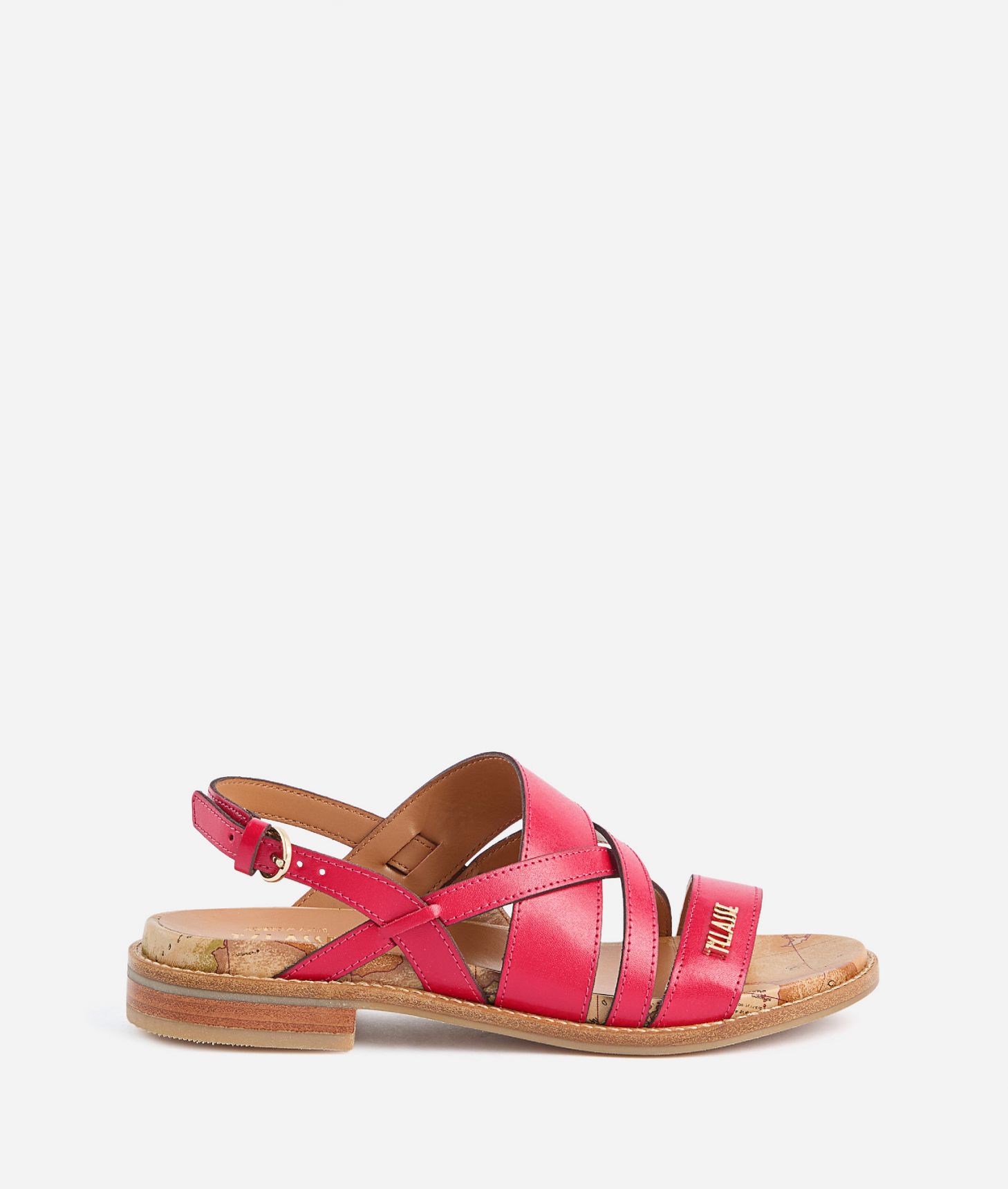 Smooth leather sandals Hibiscus,front
