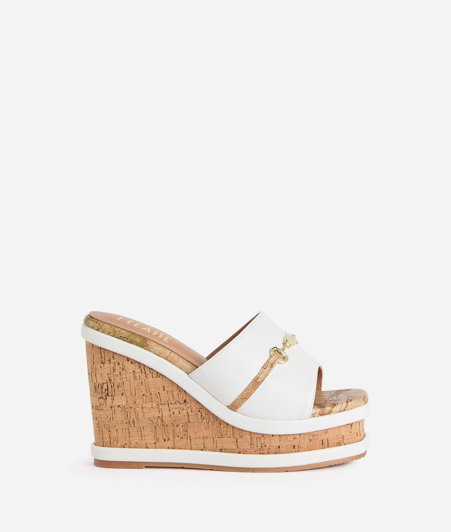 Mules alte in eco nappa Bianche,front