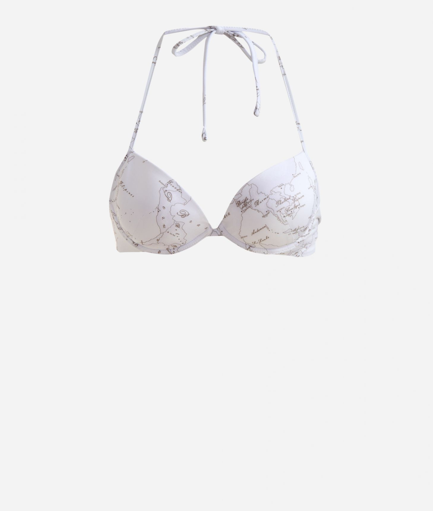 Geo Color push-up bikini top White,front