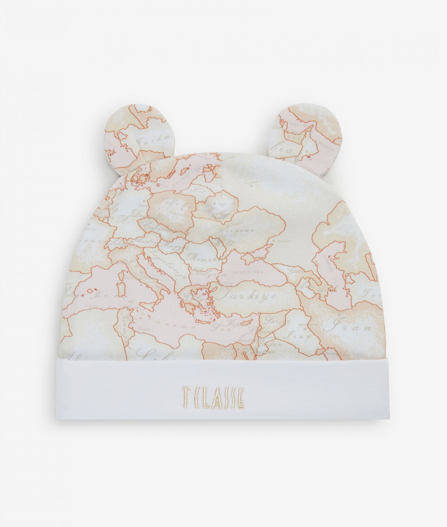 Geo Dream cotton cap with bear ears Pink,front