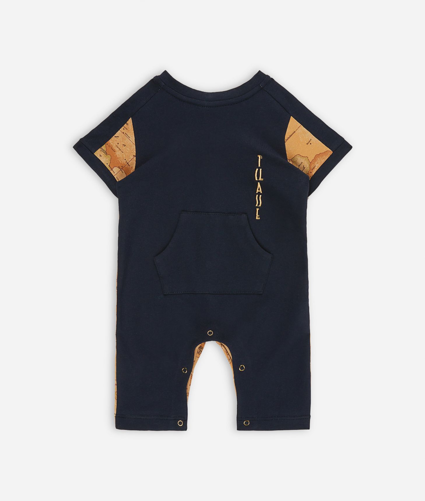 Tutina in cotone con dettagli Geo Classic Blu Scuro,front