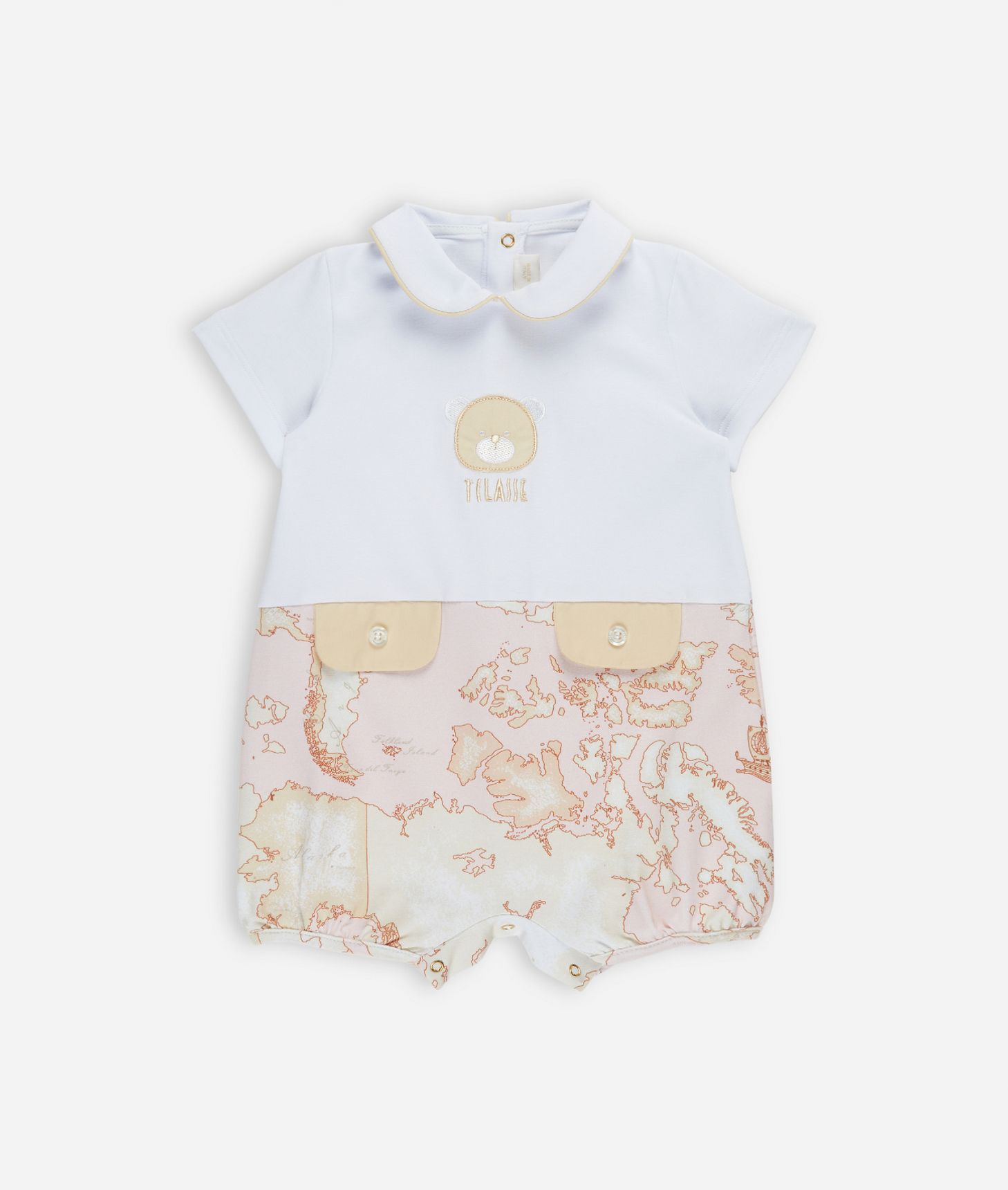 Tutina corta in cotone Geo Dream Rosa,front