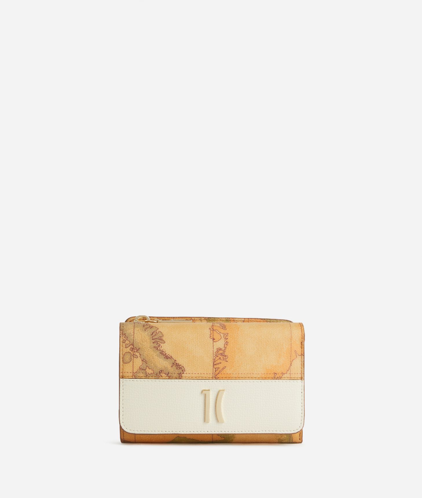 Heritage Geo medium bifold wallet Ivory,front