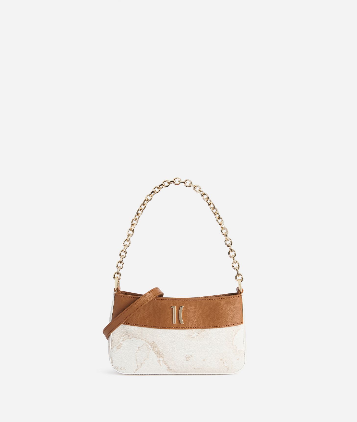 Heritage Geo pouch with chain Geo White,front
