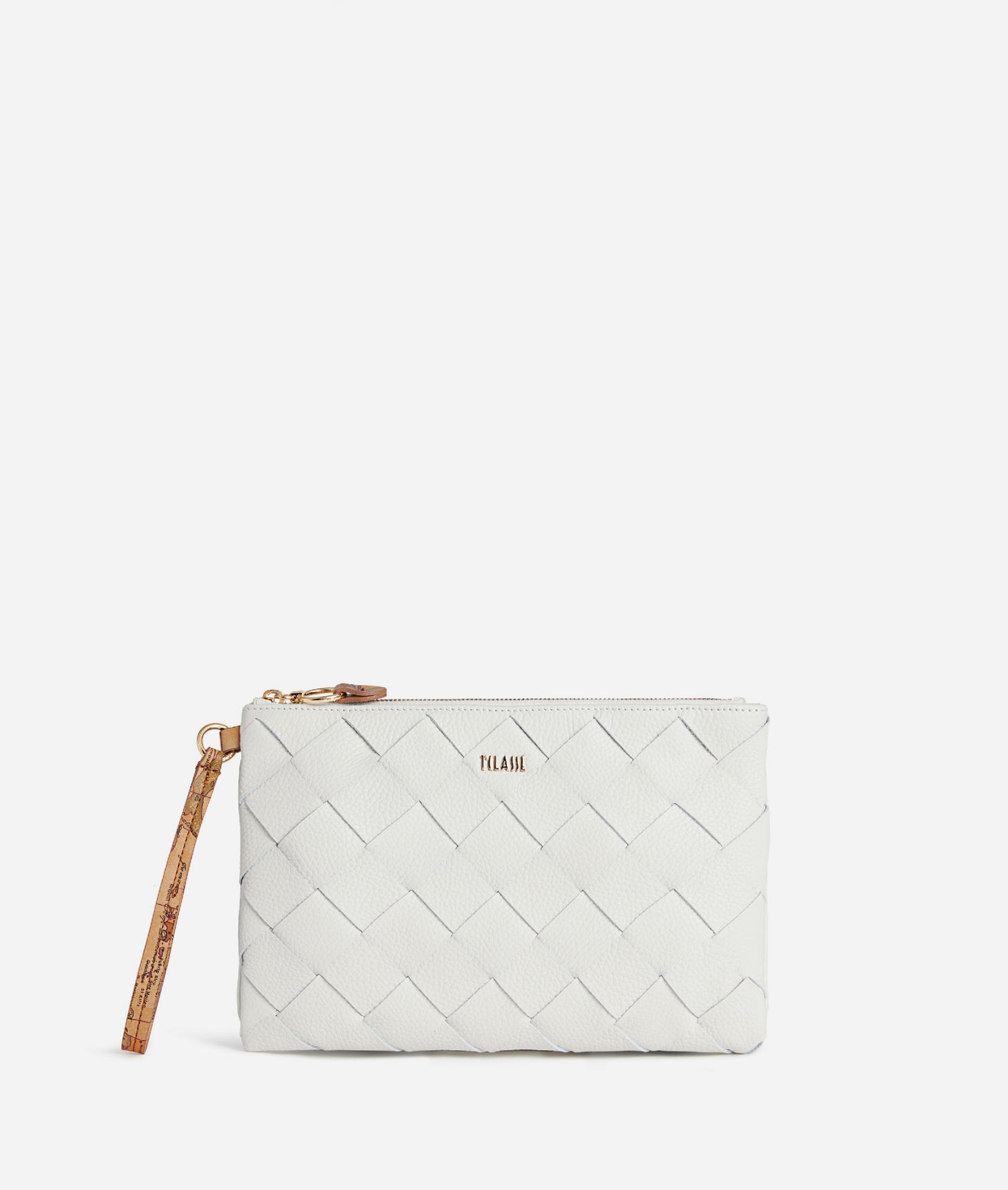 Pura Leather clutch Avorio,front