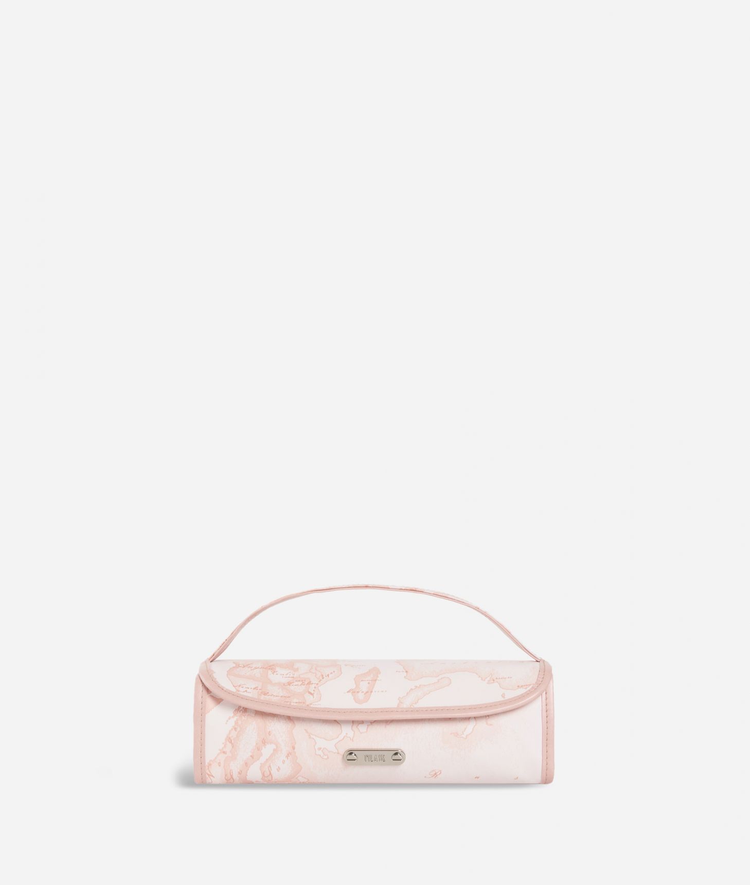 Travel wash bag in pink Geo fabric,front