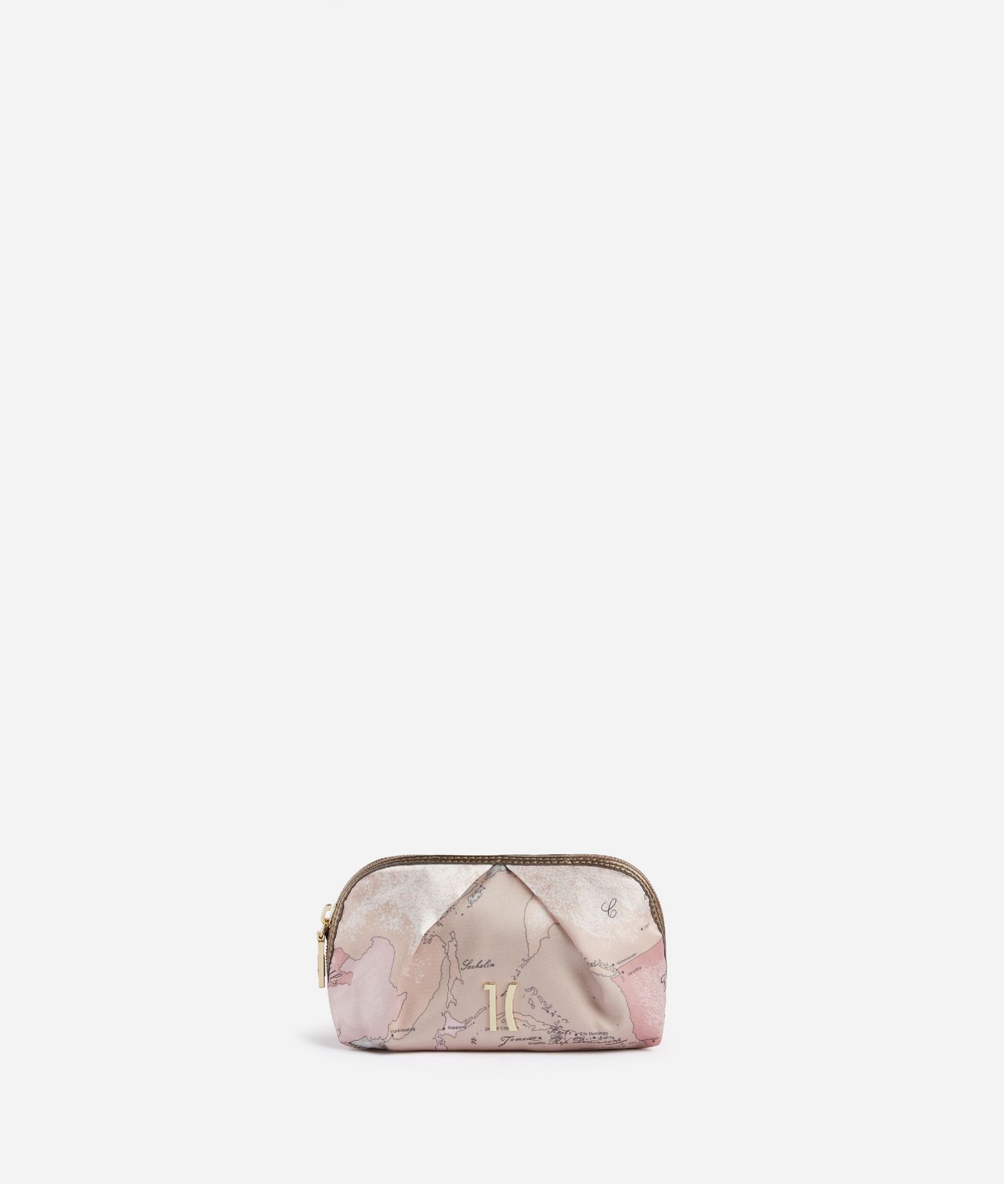 Geo Pink print satin small clutch bag Pink,front