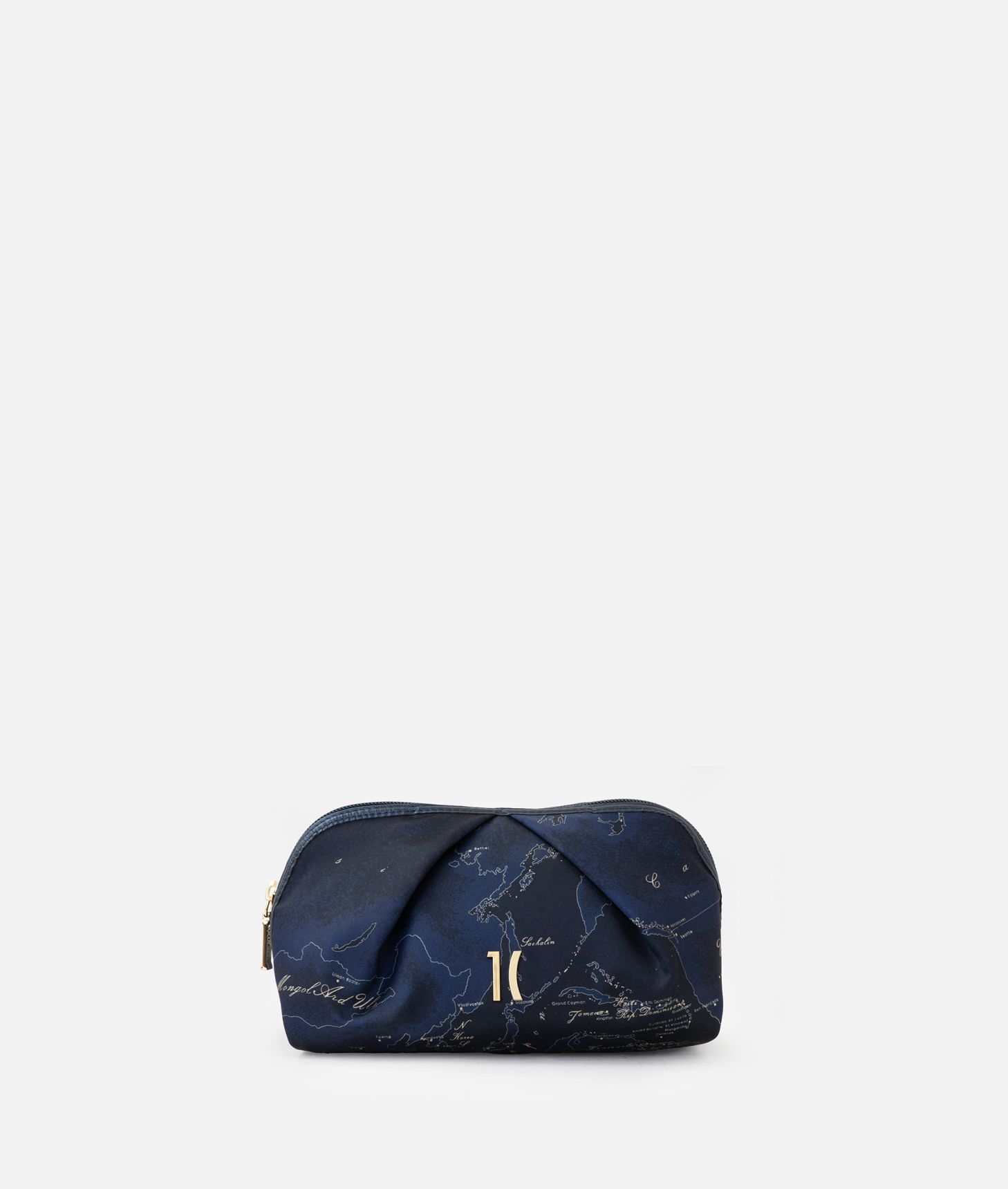 Medium beauty case with tucks Geo Night Blue,front